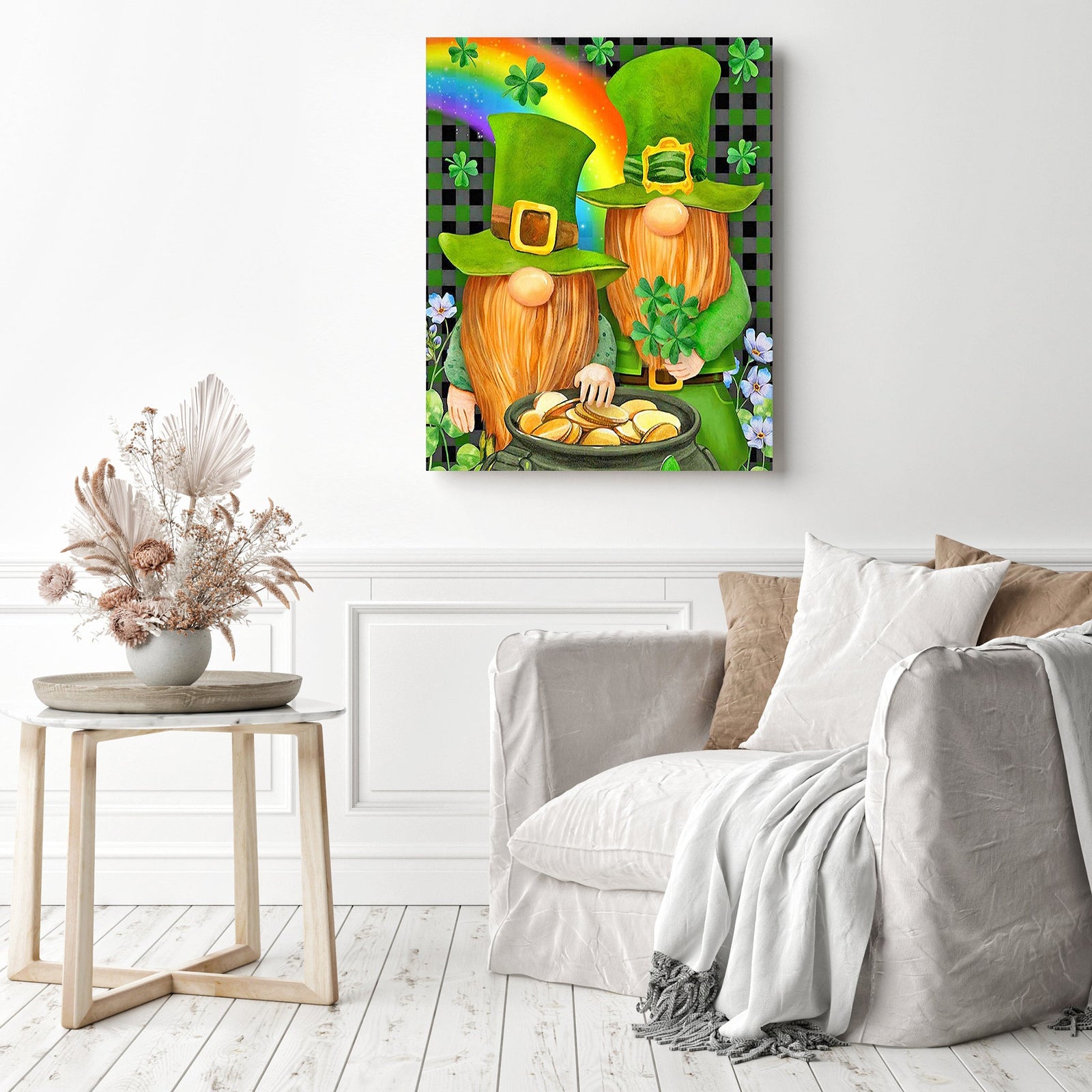 Green Gnome | Diamond Painting Displayed as Home Decor