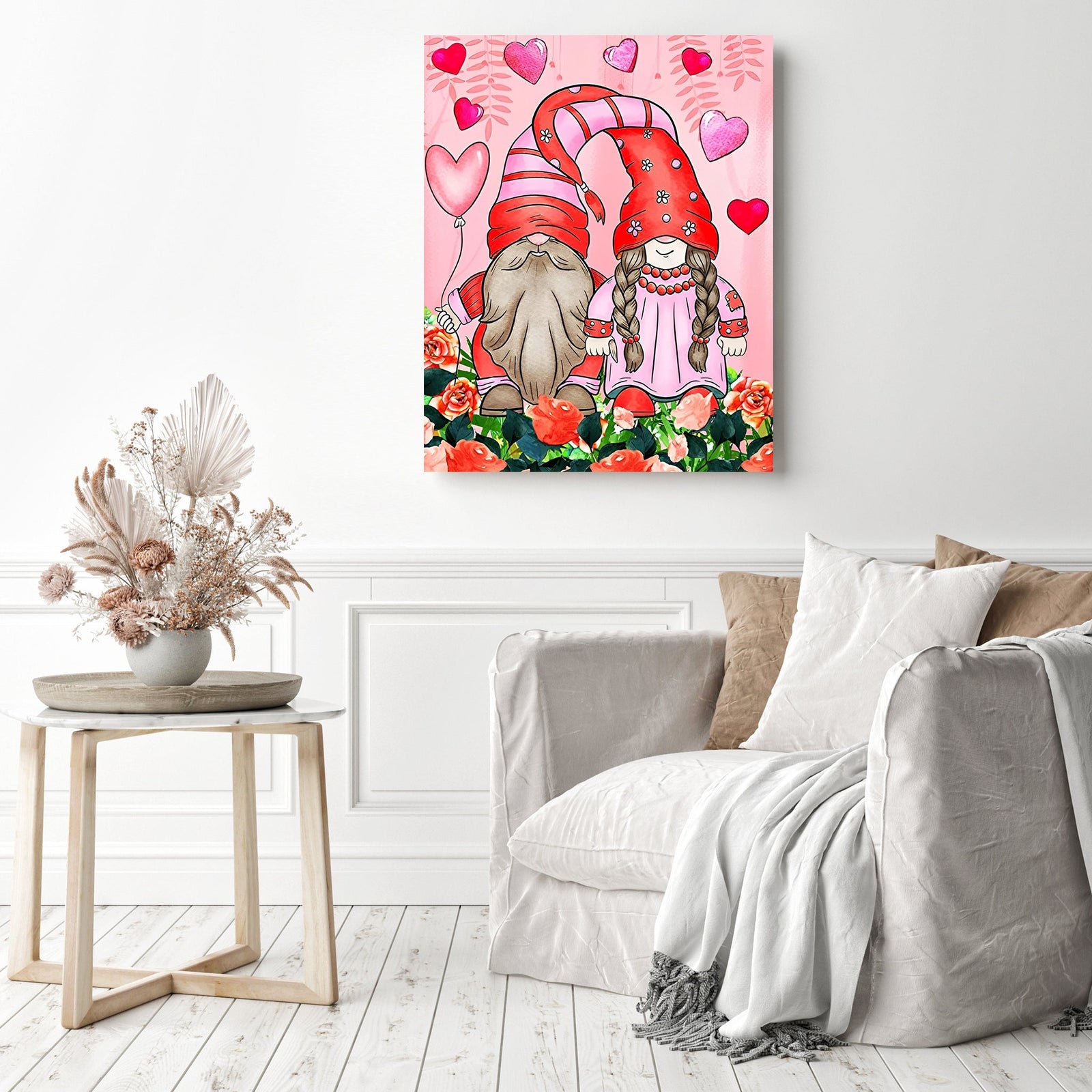 Lovely Gnomes | Diamond Painting Displayed as Home Decor