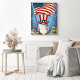 Gnome Flag | Diamond Painting Displayed as Home Decor