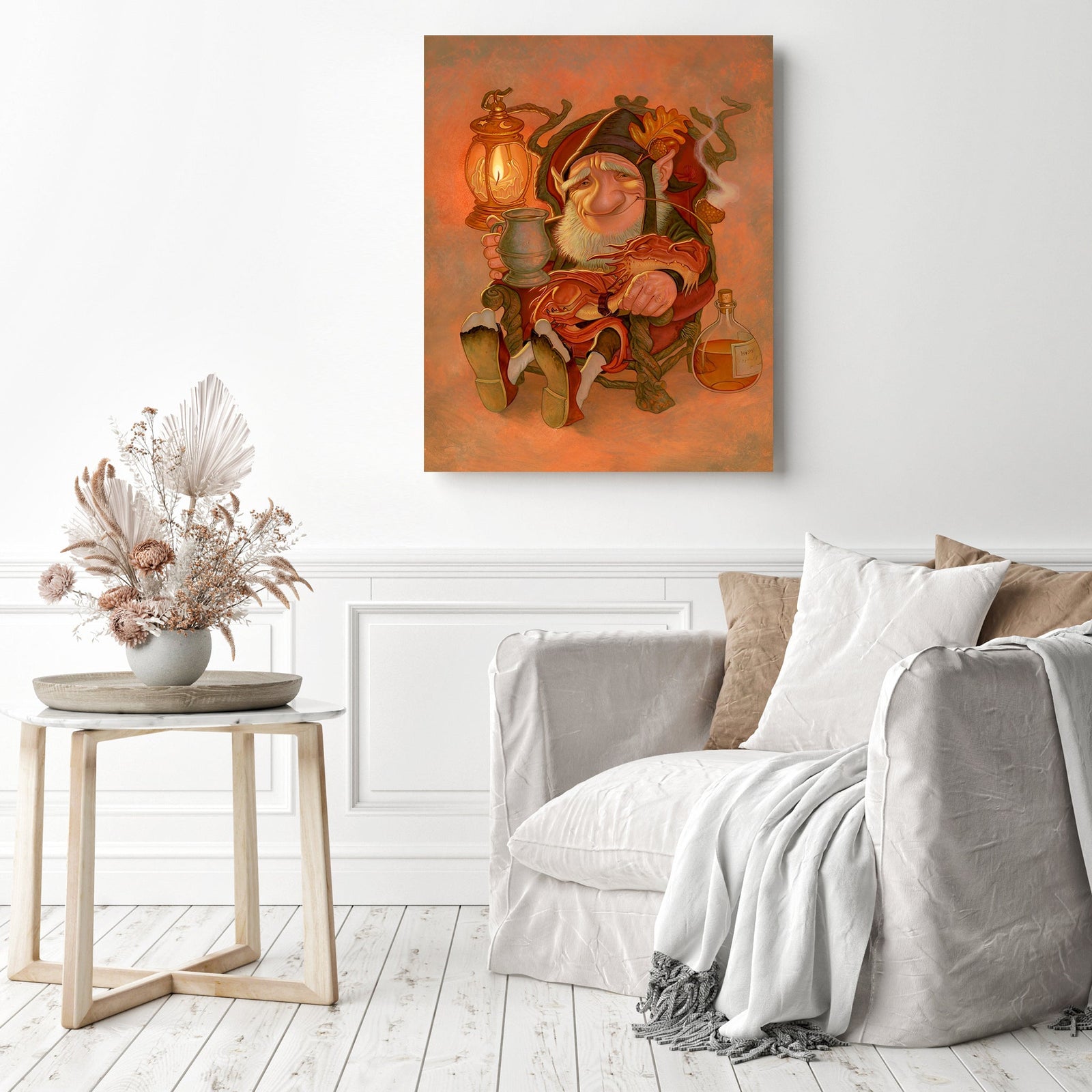 Halloween Gnome | Diamond Painting Displayed as Home Decor