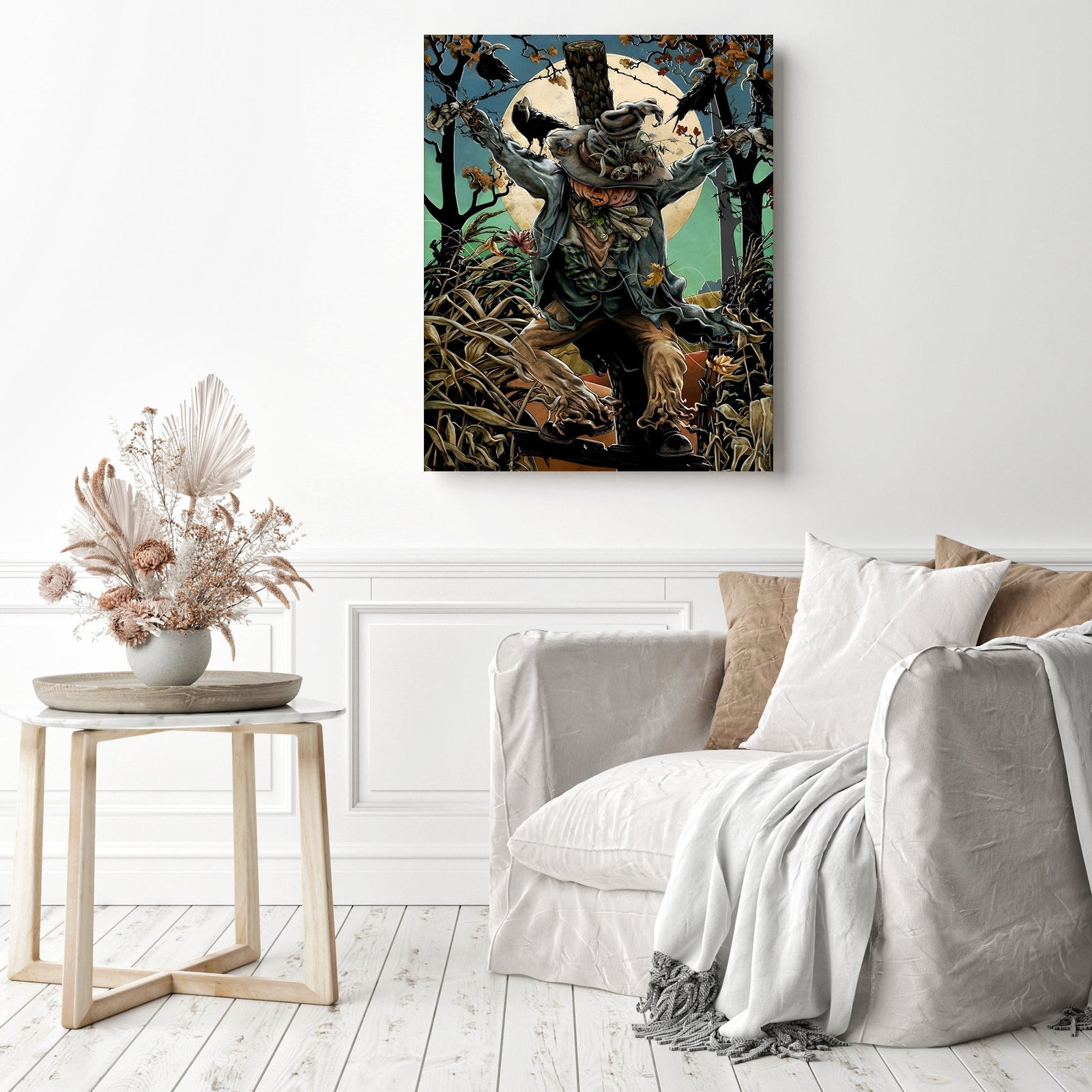 Halloween Scarecrow | Diamond Painting Displayed as Home Decor