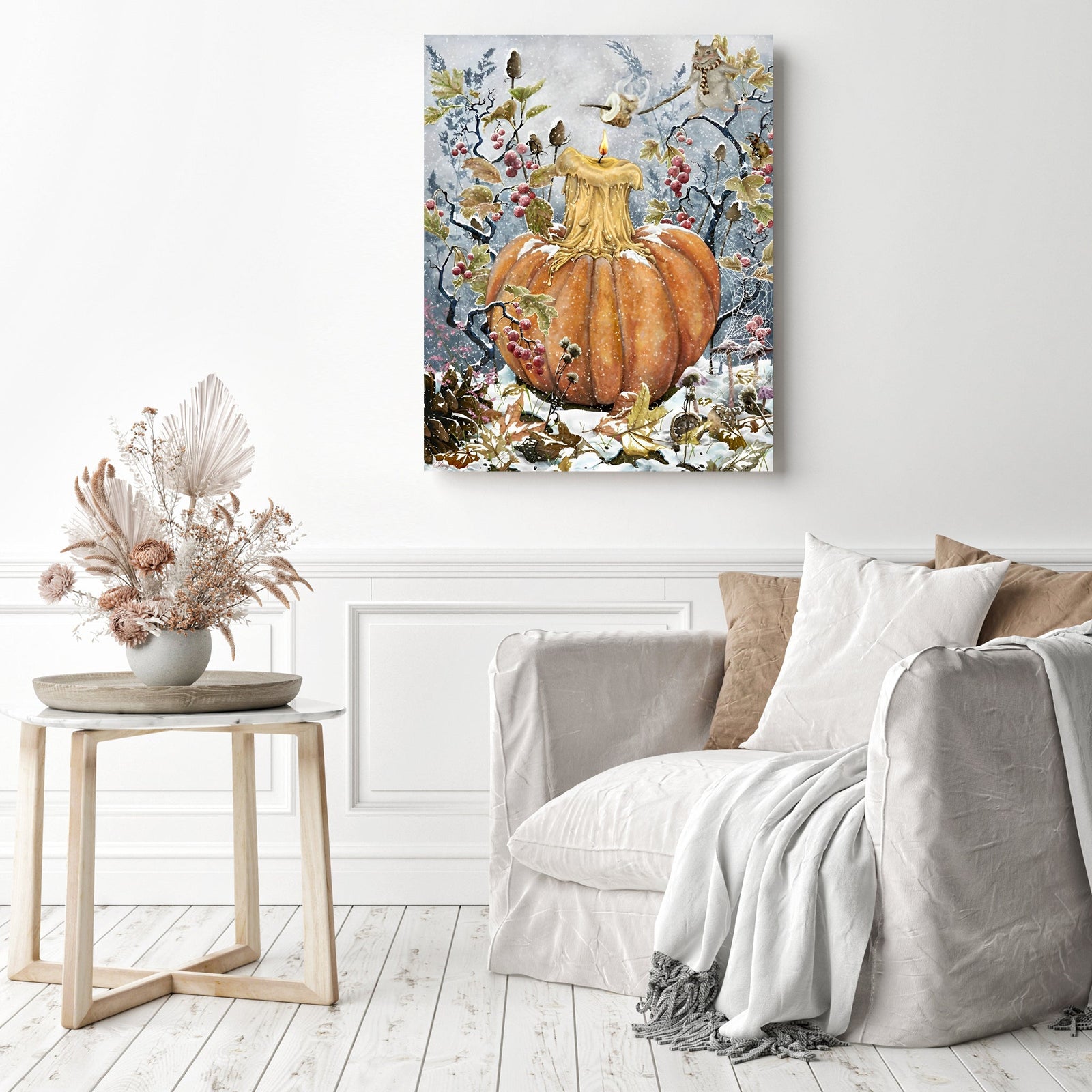 Pumpkin | Diamond Painting Displayed as Home Decor