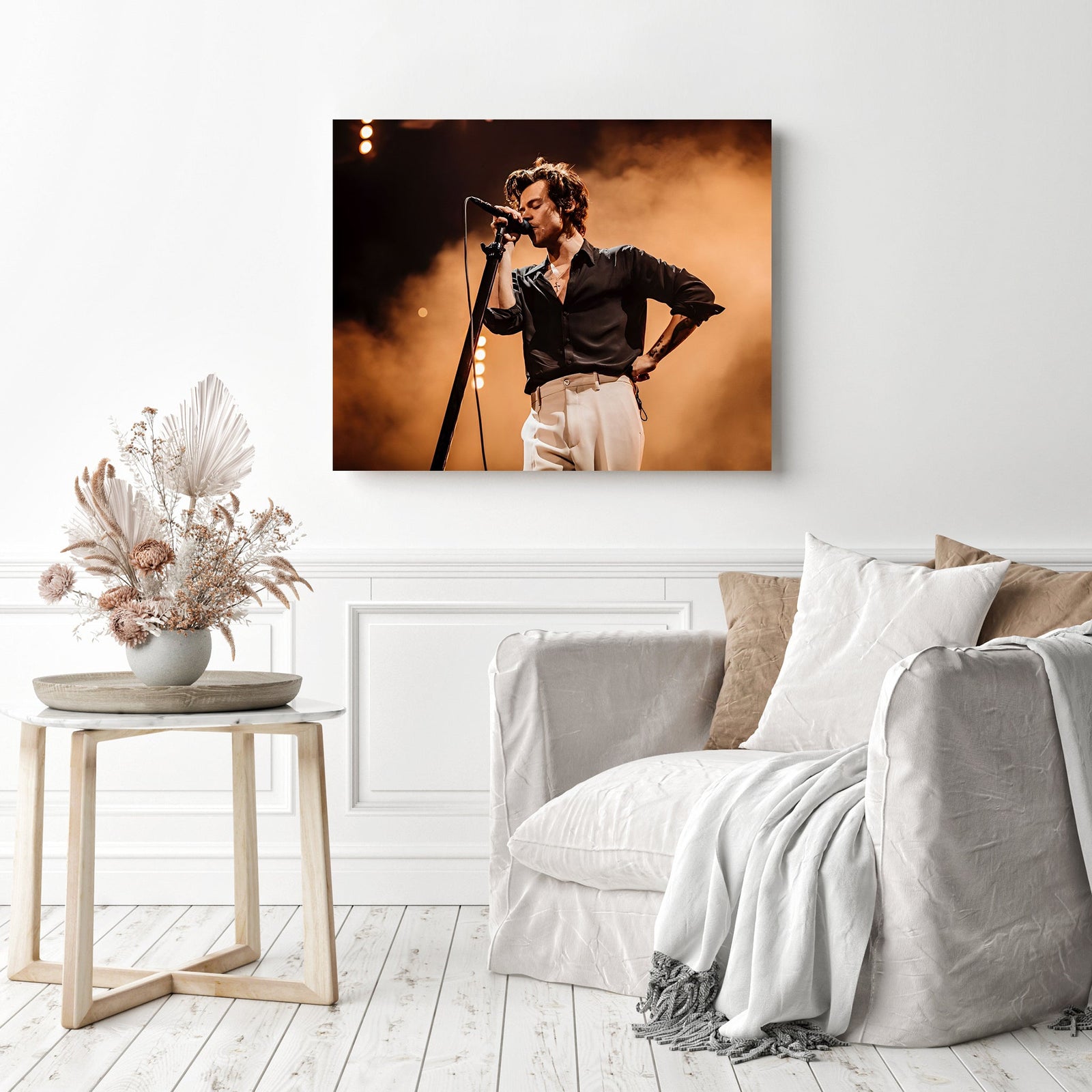 Harry Styles Singing | Diamond Painting Displayed as Home Decor