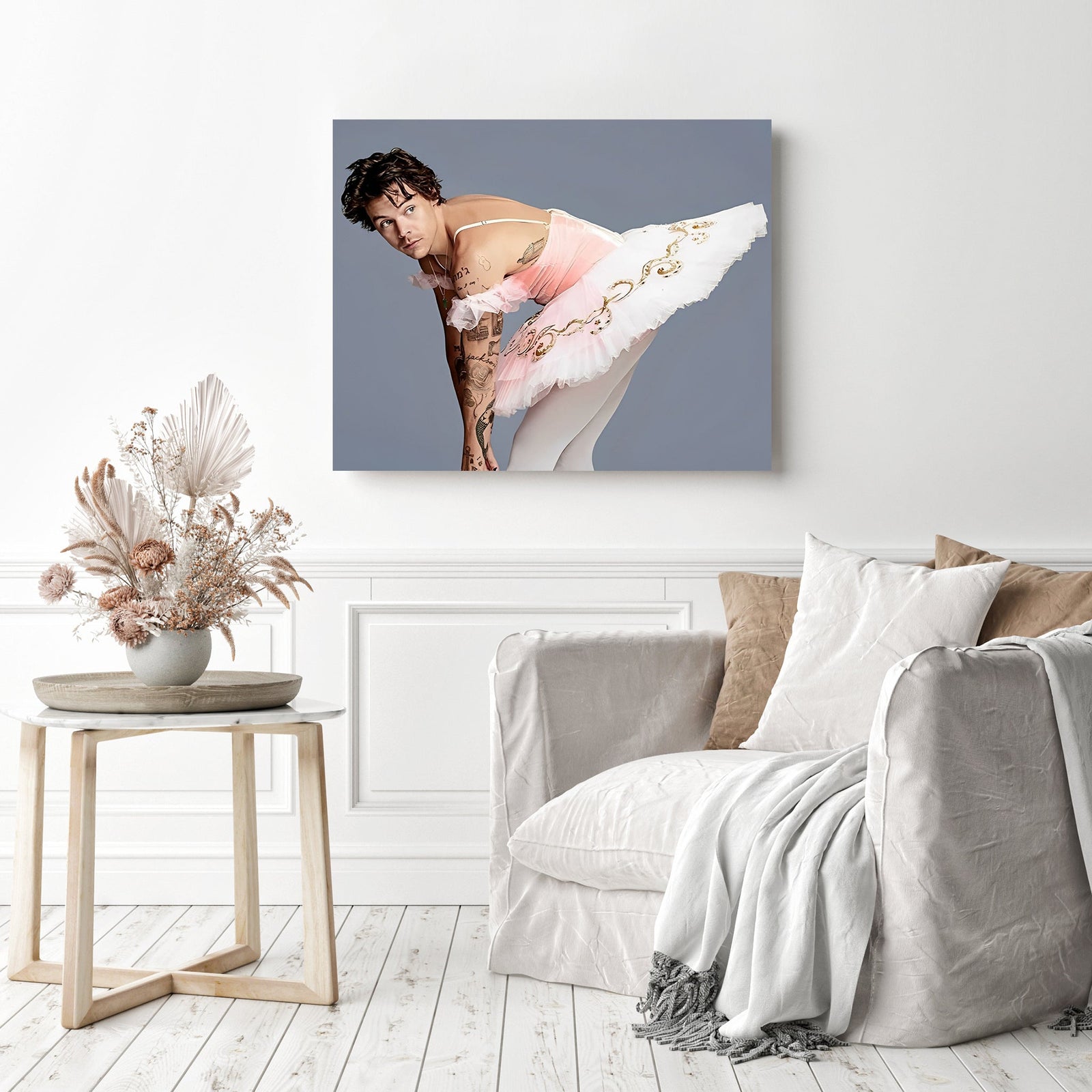 Harry Styles Ballerina | Diamond Painting Displayed as Home Decor