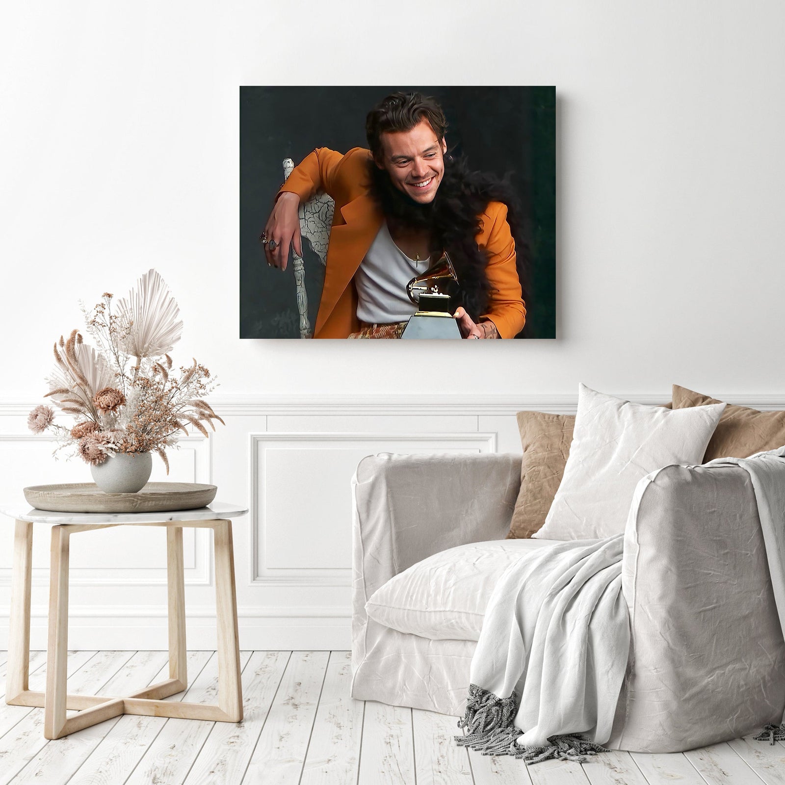 Harry Styles Grammy | Diamond Painting Displayed as Home Decor