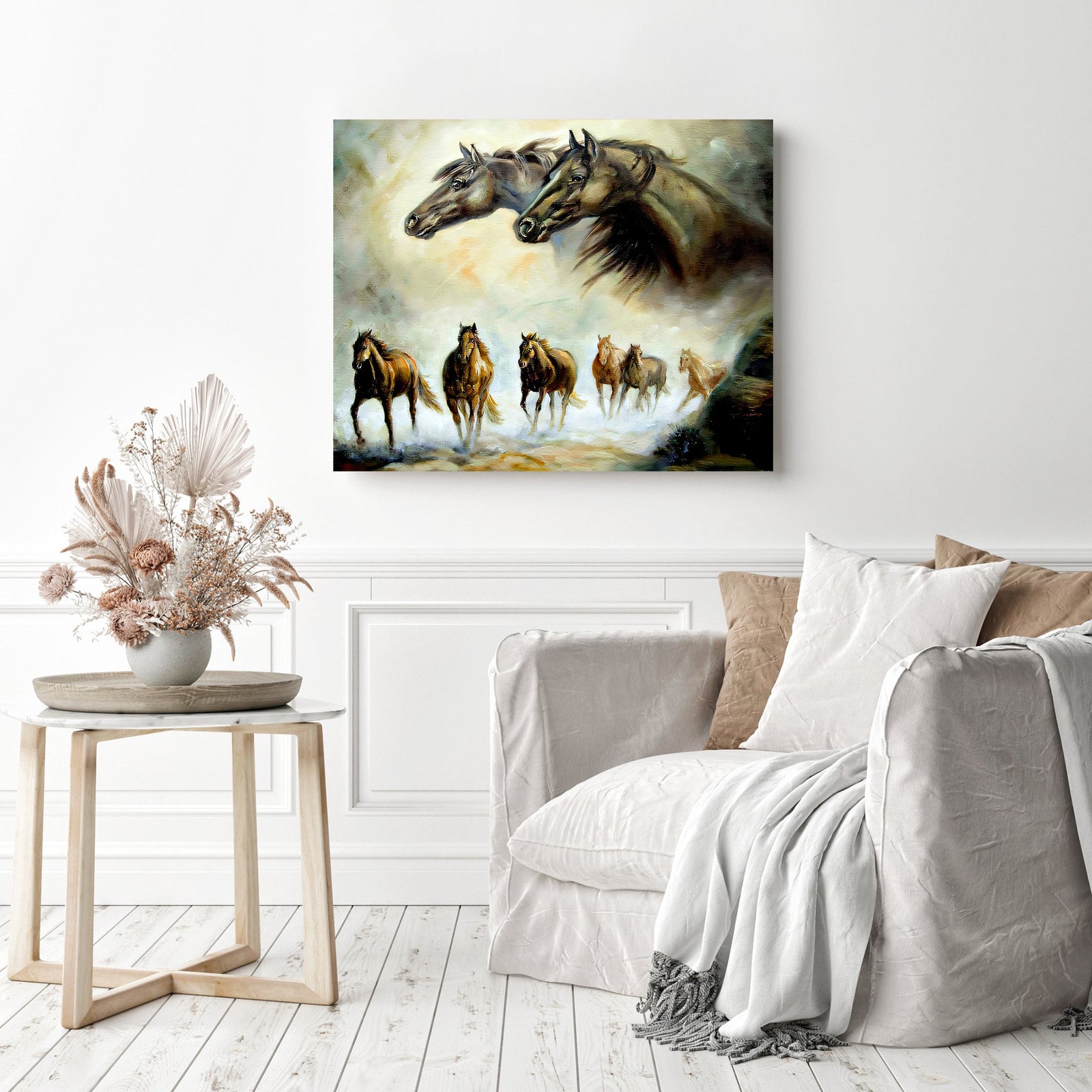 Equestrian Horse Painting | Diamond Painting Displayed as Home Decor