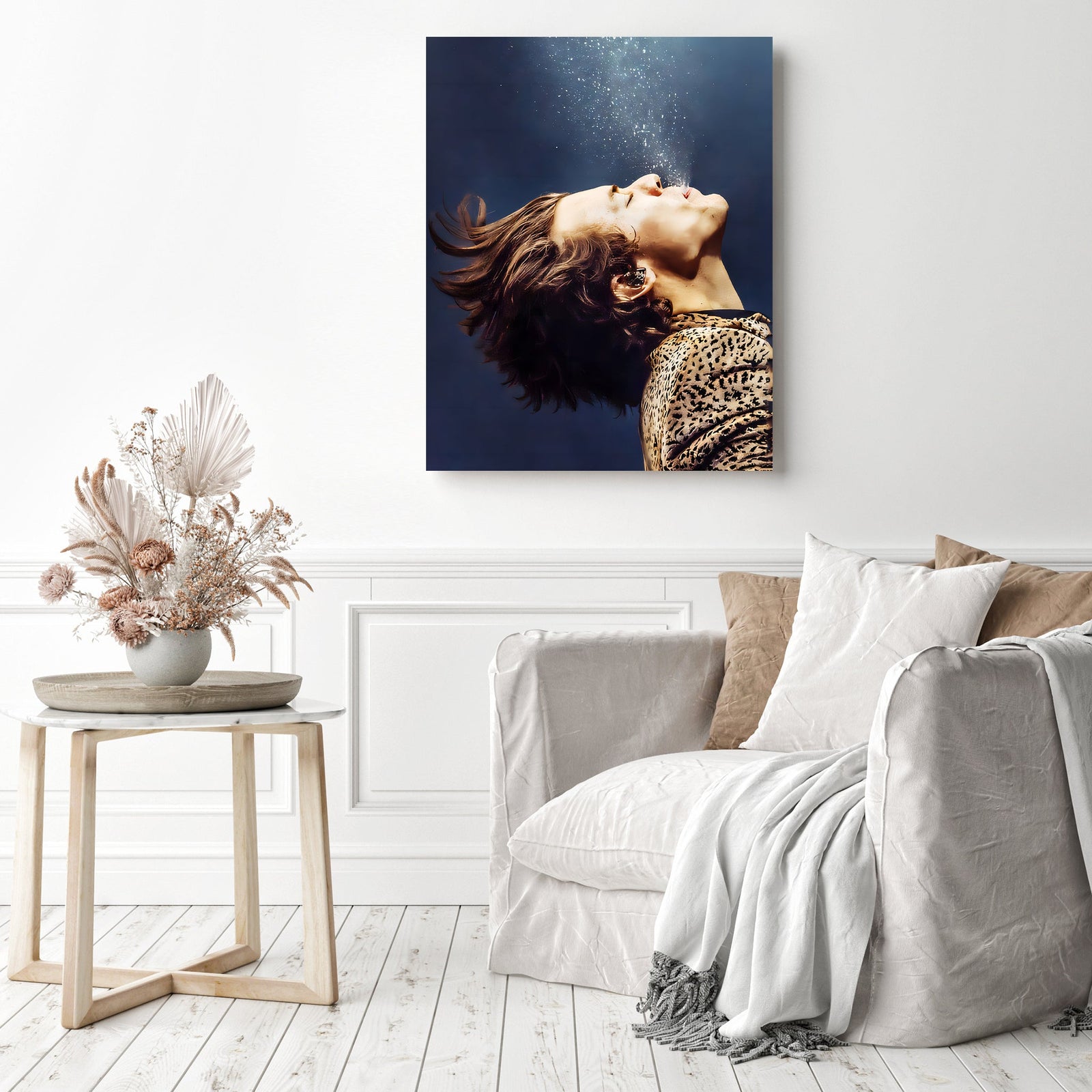 Harry Style Drowning | Diamond Painting Displayed as Home Decor