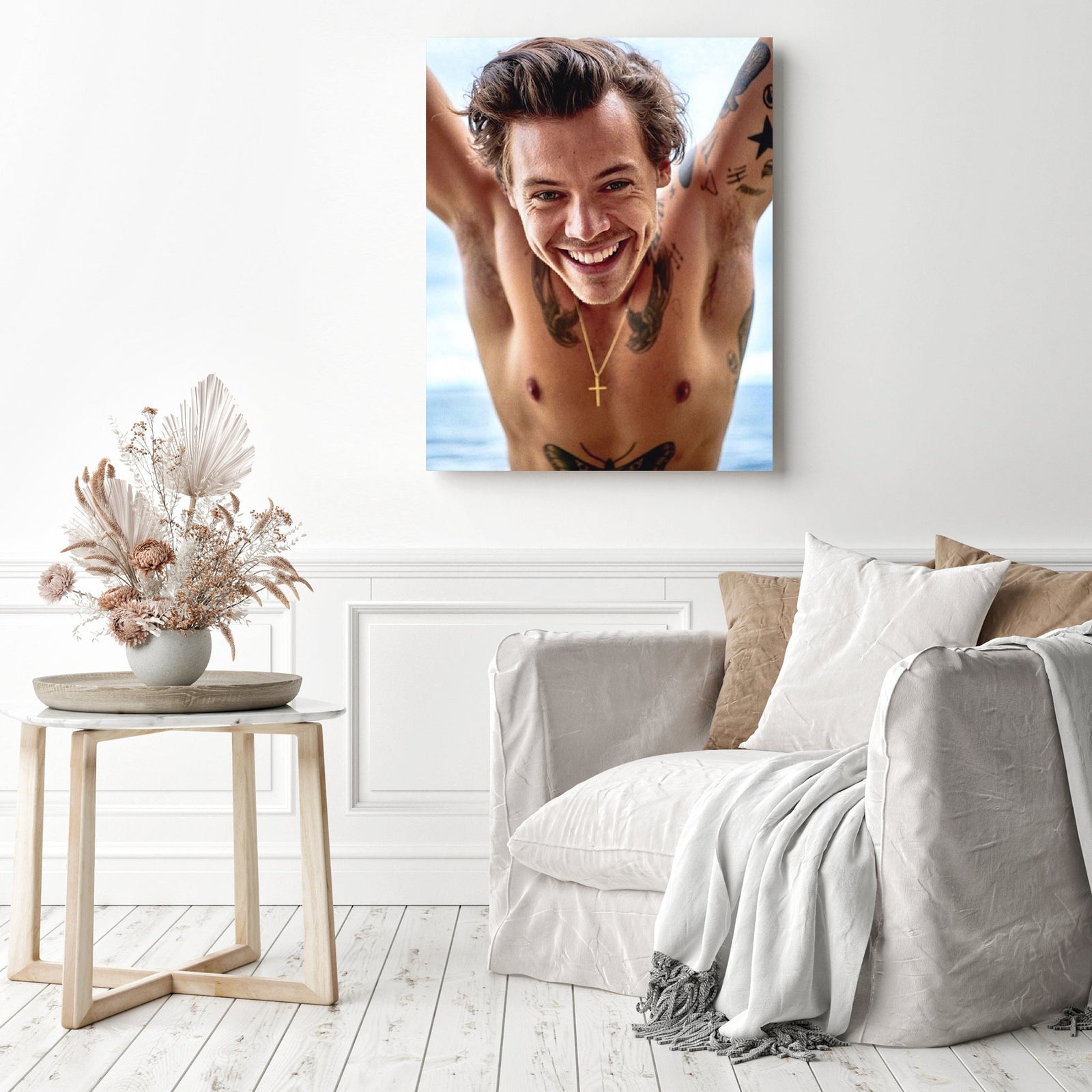 Harry Styles Singer | Diamond Painting Displayed as Home Decor