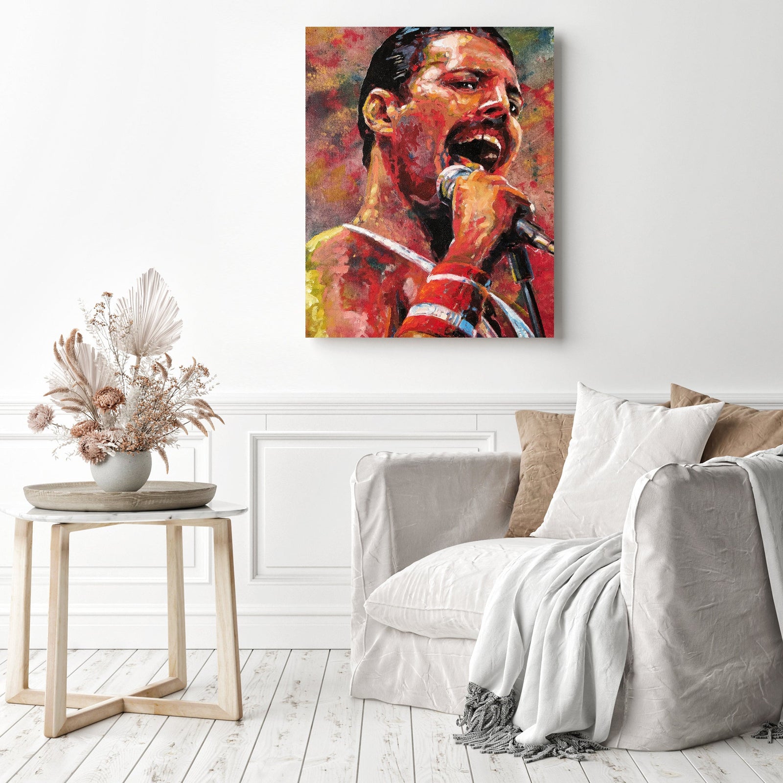 Farrokh Bulsara Freddie Mercury | Diamond Painting Displayed as Home Decor