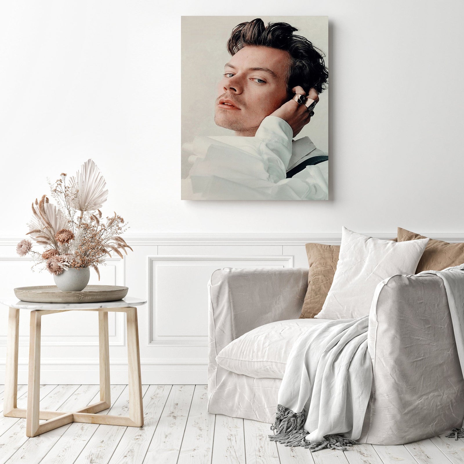 Cool Harry Styles | Diamond Painting Displayed as Home Decor