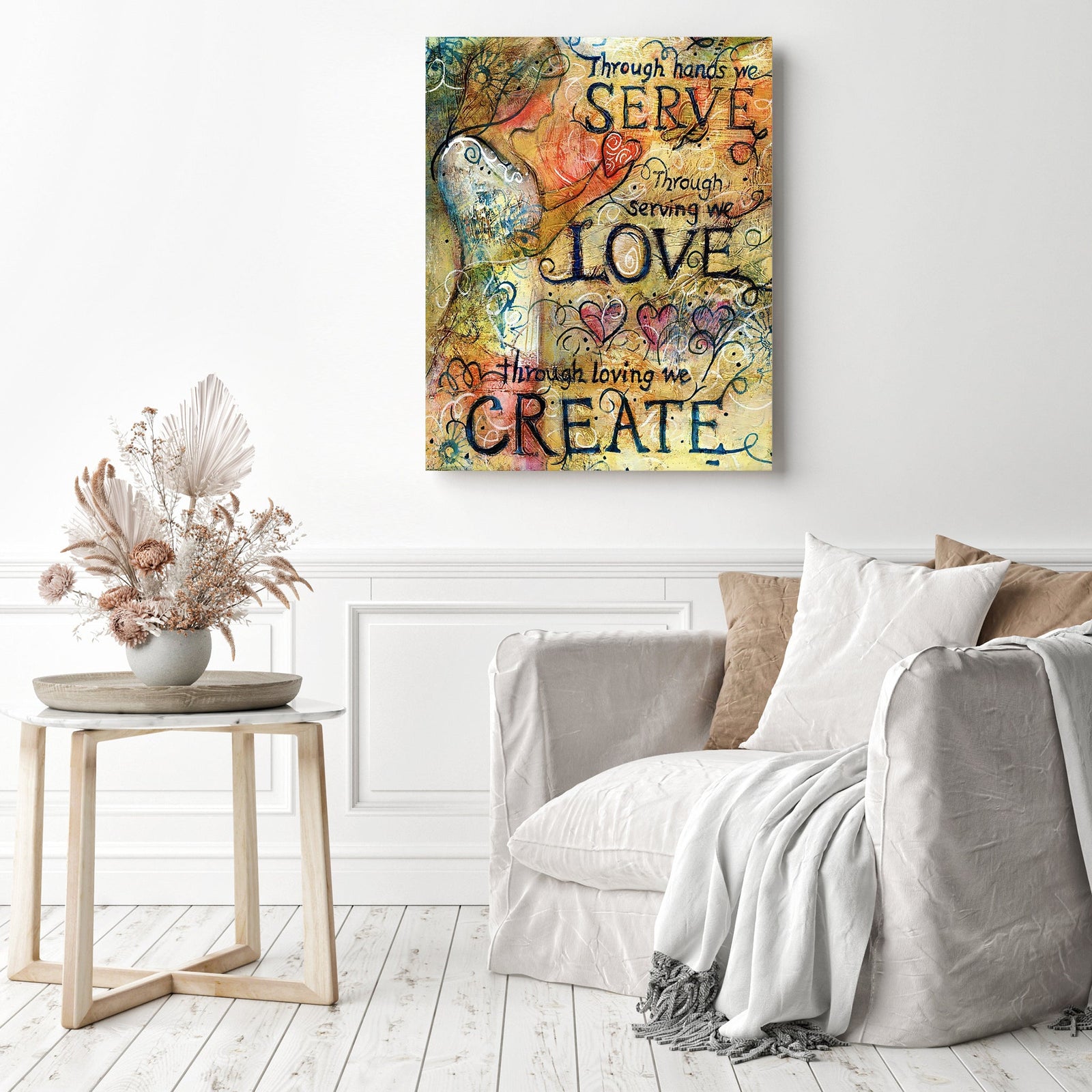 Serve Love Create | Diamond Painting Displayed as Home Decor