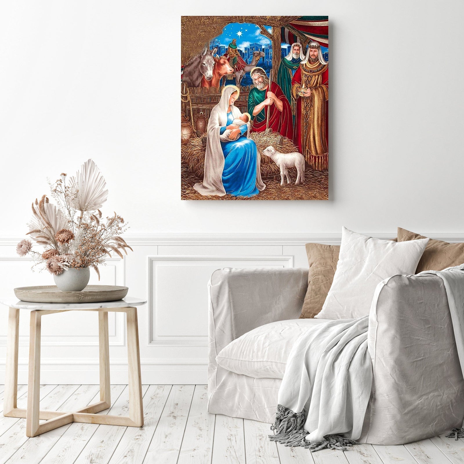 Christian Newborn | Diamond Painting Displayed as Home Decor