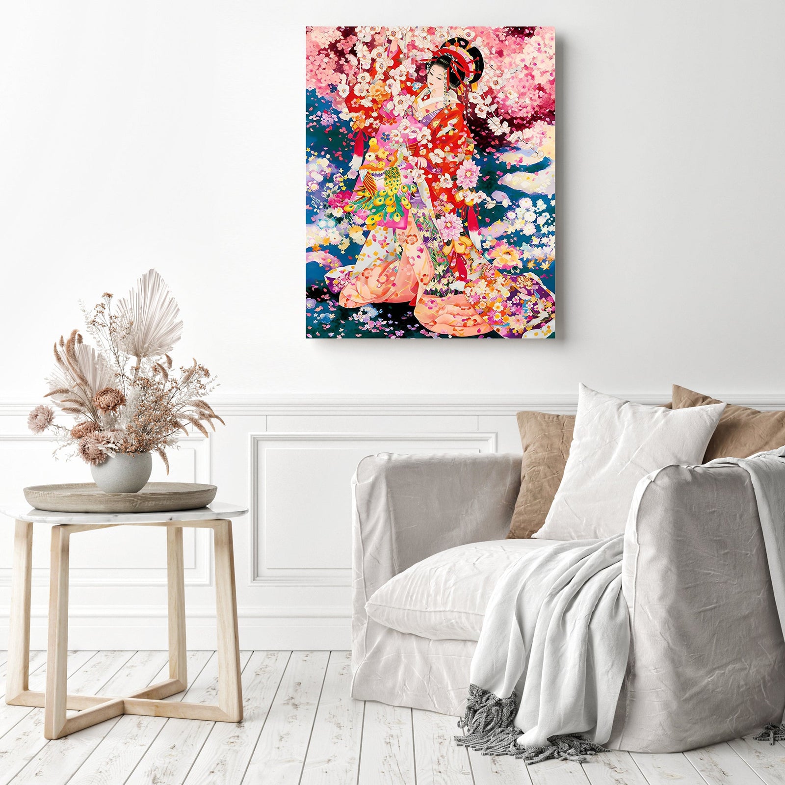 Kimono Festive | Diamond Painting Displayed as Home Decor