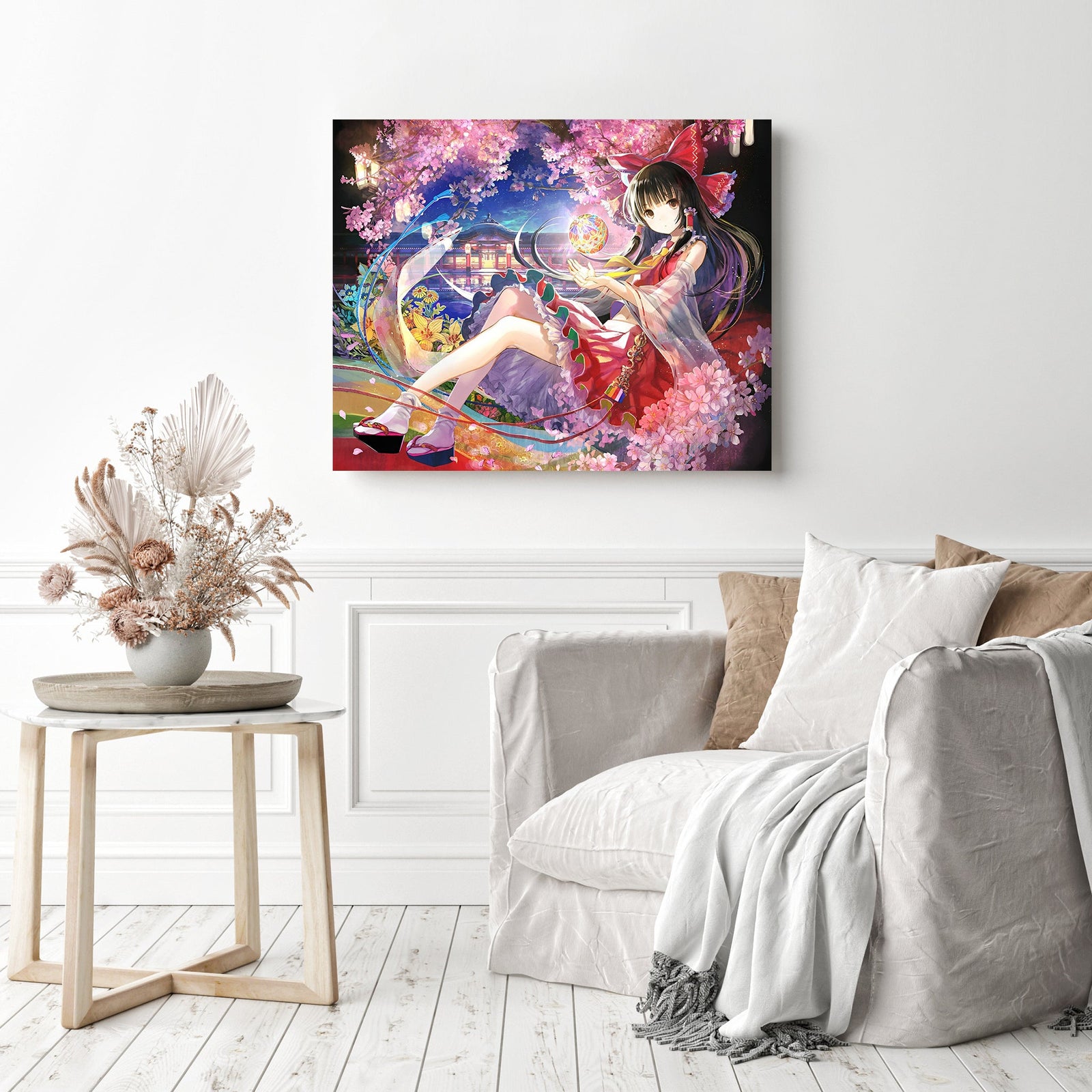 Reimu Hakurei | Diamond Painting Displayed as Home Decor