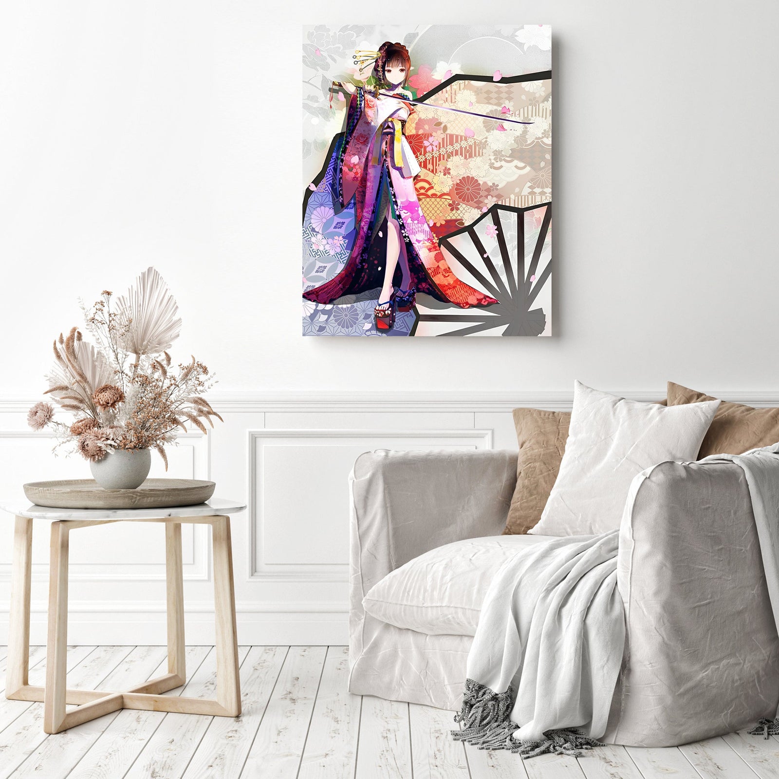 Yukata Anime | Diamond Painting Displayed as Home Decor