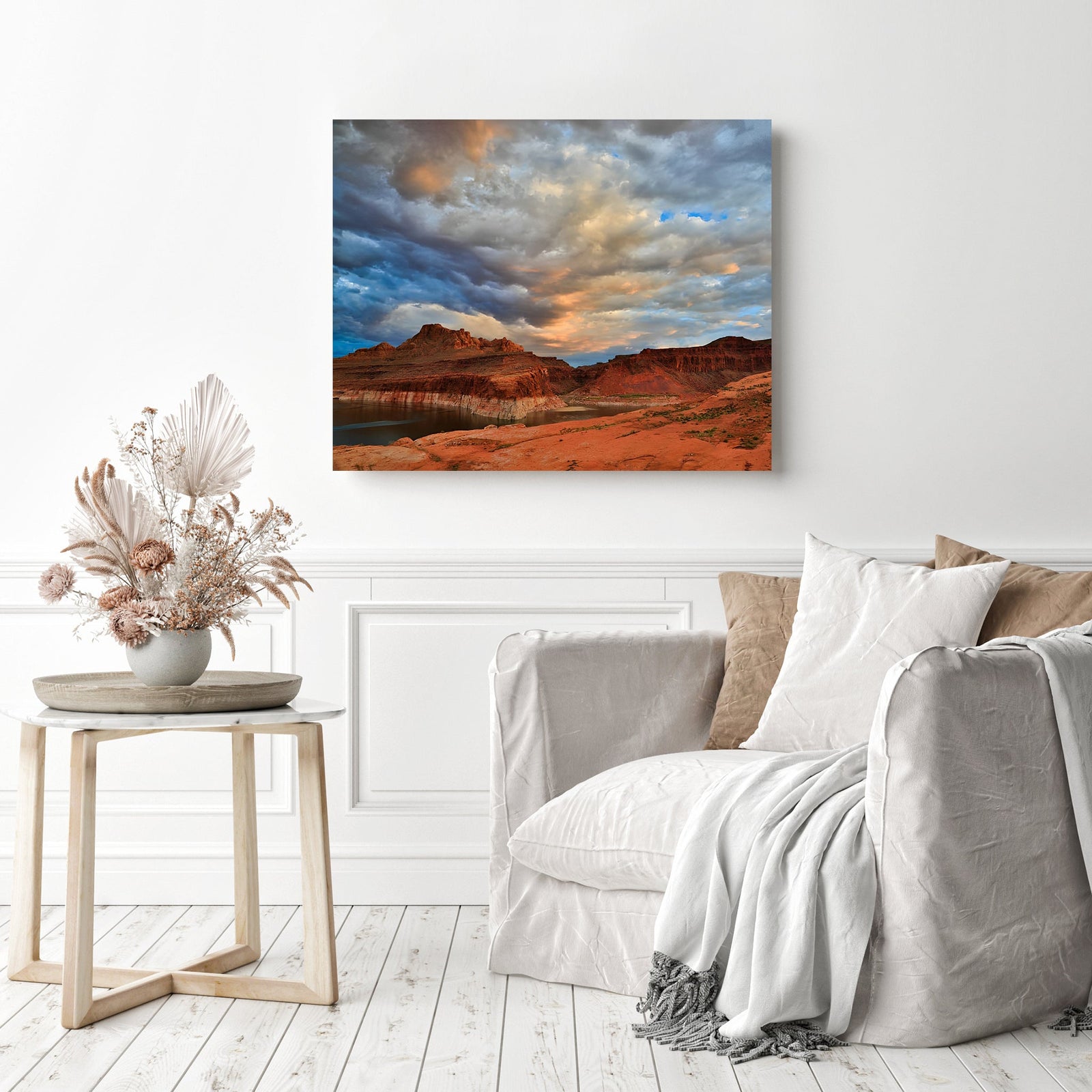 Lake Sunset | Diamond Painting Displayed as Home Decor