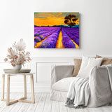 Lavender fields | Diamond Painting Displayed as Home Decor