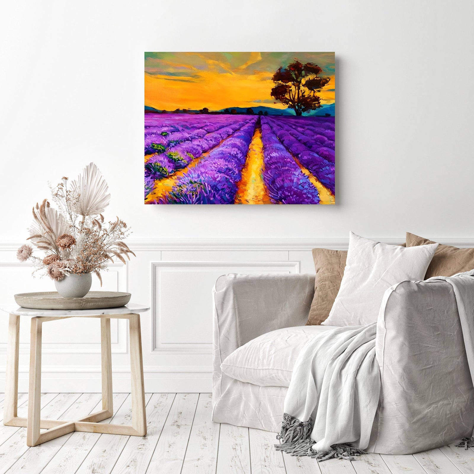 Lavender fields | Diamond Painting Displayed as Home Decor