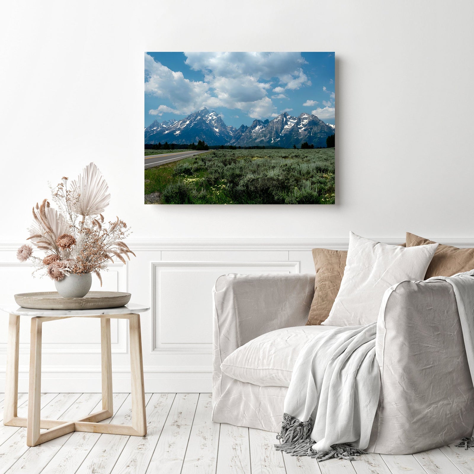 Road to the Tetons | Diamond Painting Displayed as Home Decor