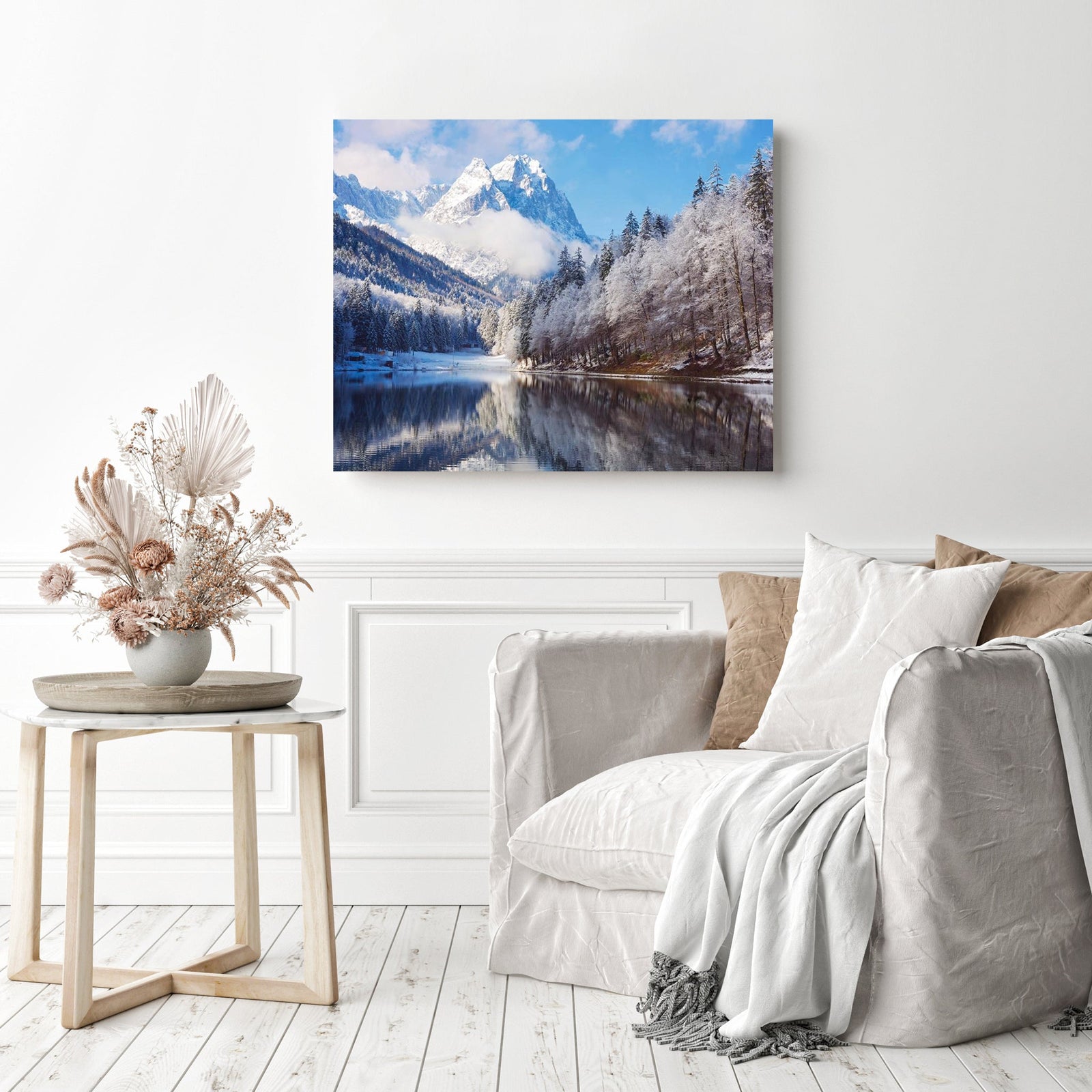 Winter in the Rockies | Diamond Painting Displayed as Home Decor