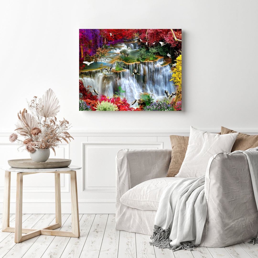 Fairytale Forest with Waterfall | Diamond Painting