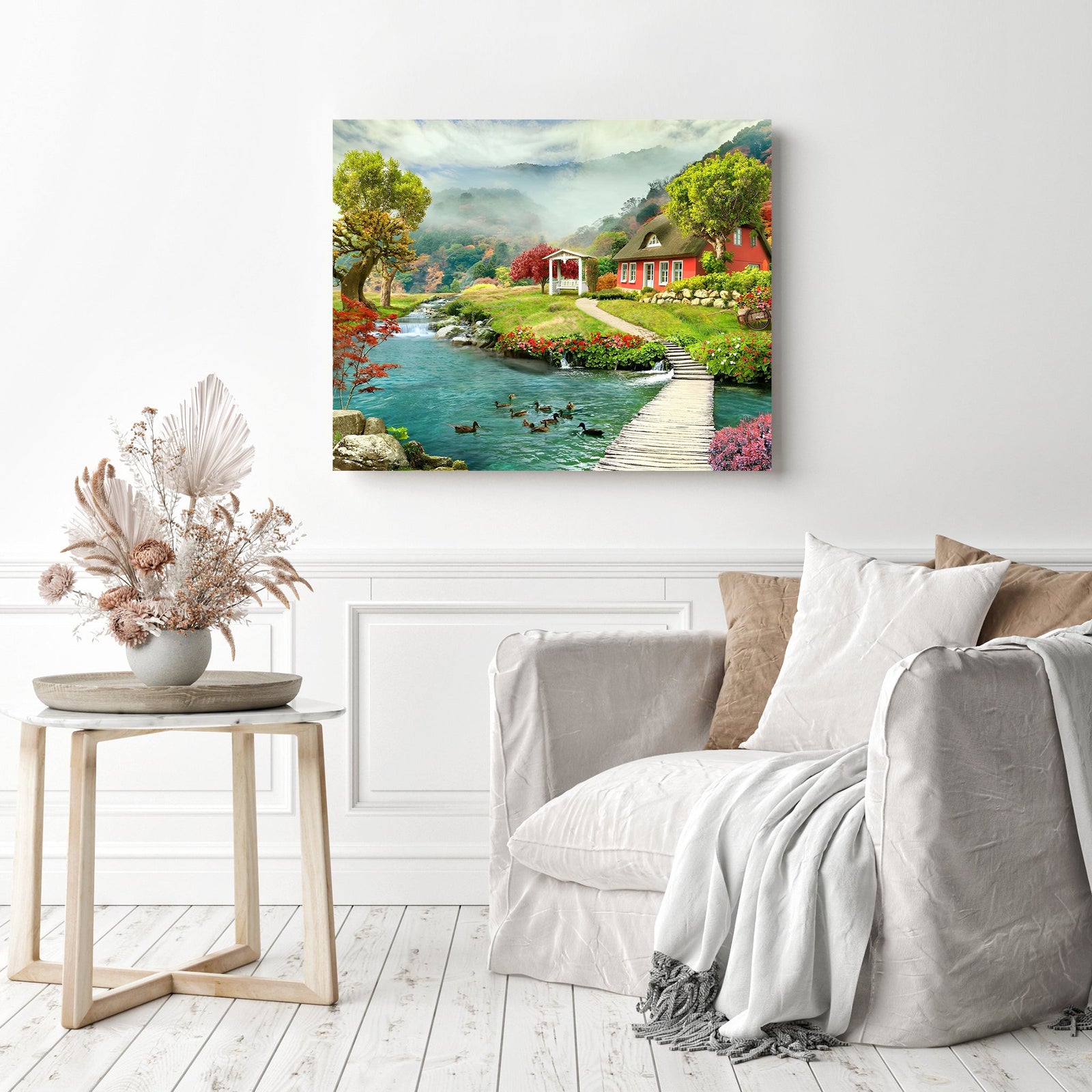 Cabin Vacation | Diamond Painting Displayed as Home Decor