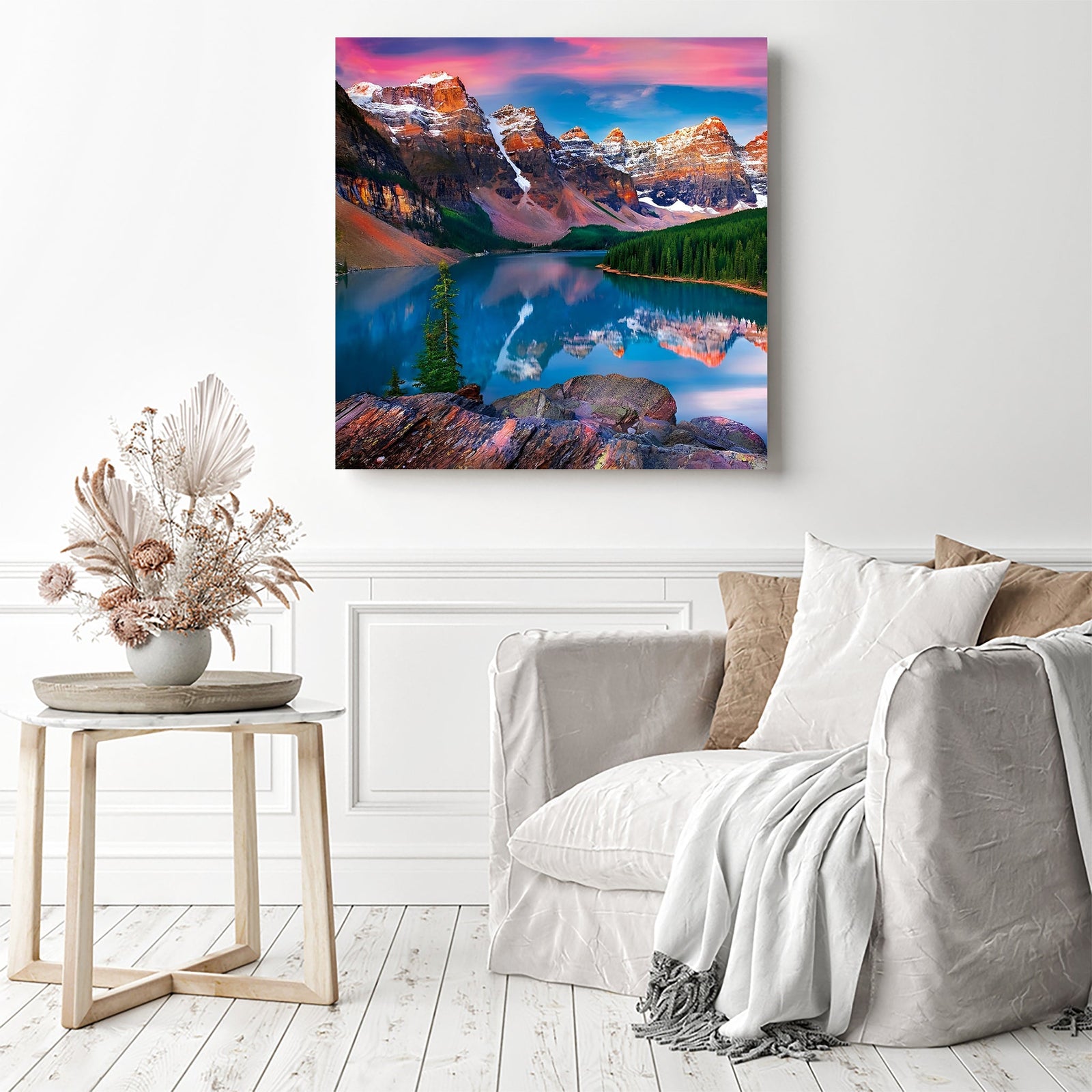 Lake | Diamond Painting Displayed as Home Decor