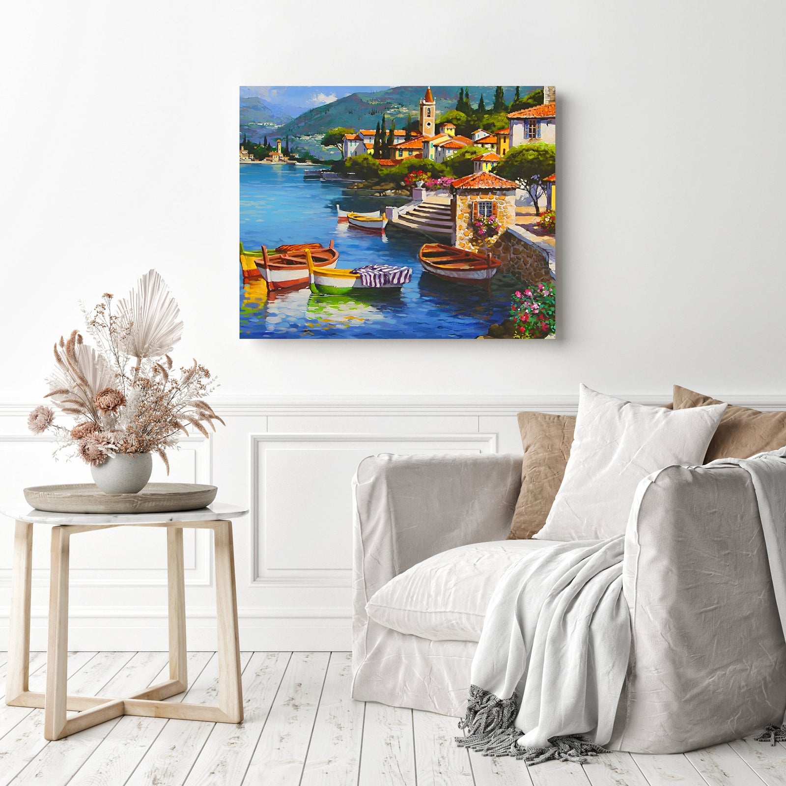 Town Landscapes | Diamond Painting Displayed as Home Decor