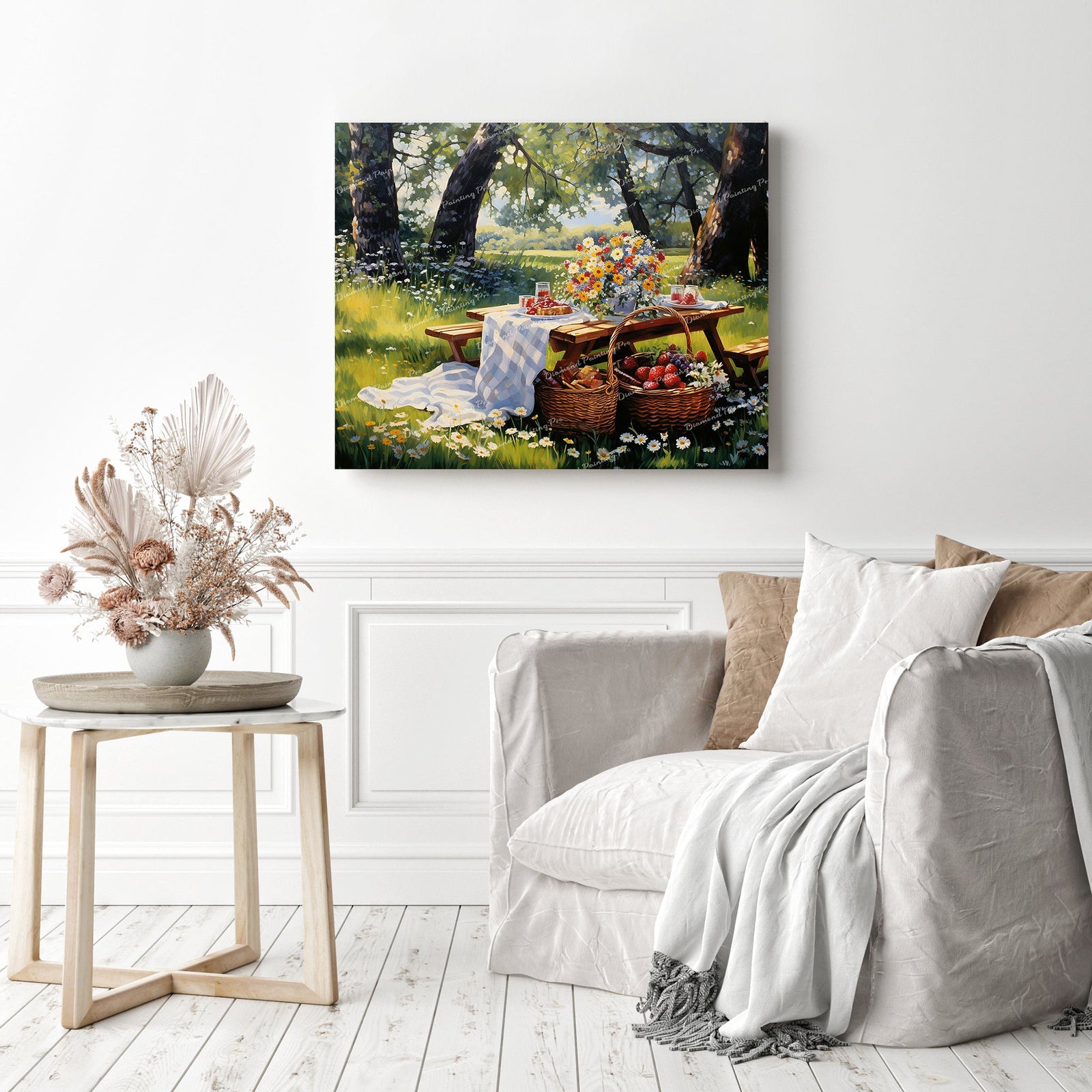 Summervibe Picnic | Diamond Painting Displayed as Home Decor