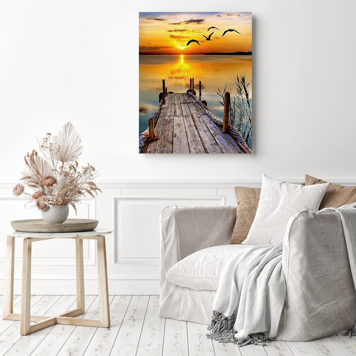 Lakeside Sunset Jetty Bliss | Diamond Painting