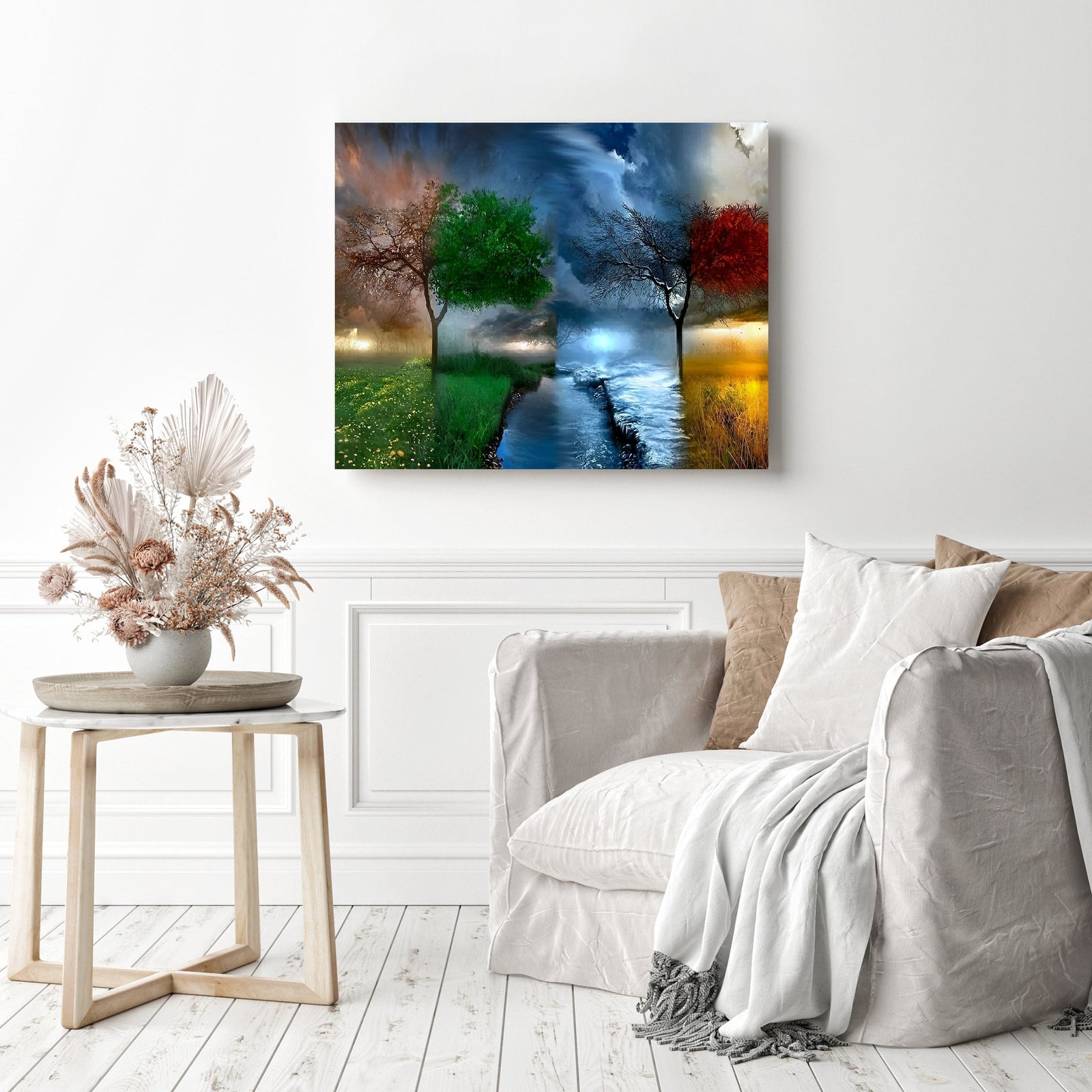 All Seasons in One | Diamond Painting Displayed as Home Decor