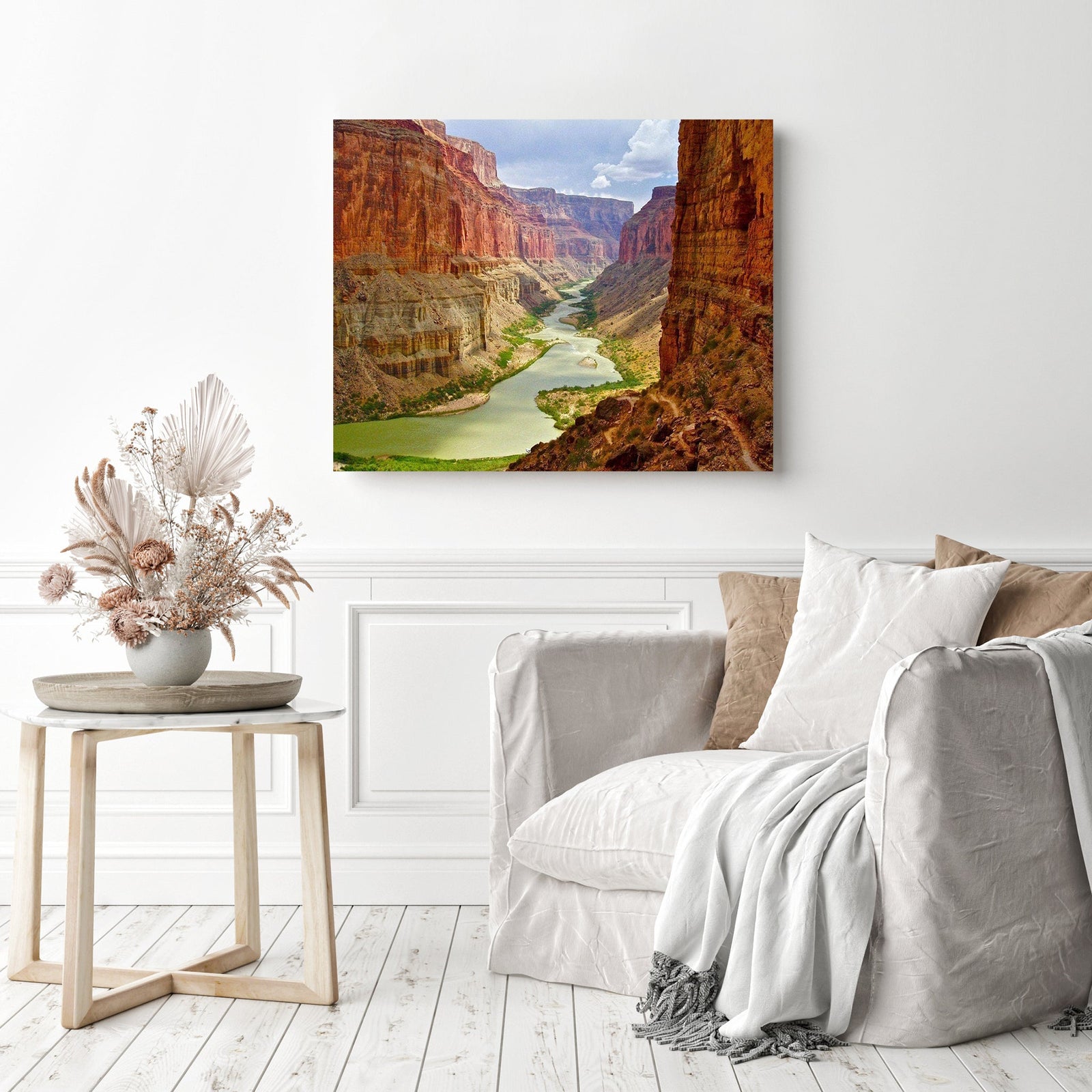 River Between the Mountains | Diamond Painting Displayed as Home Decor