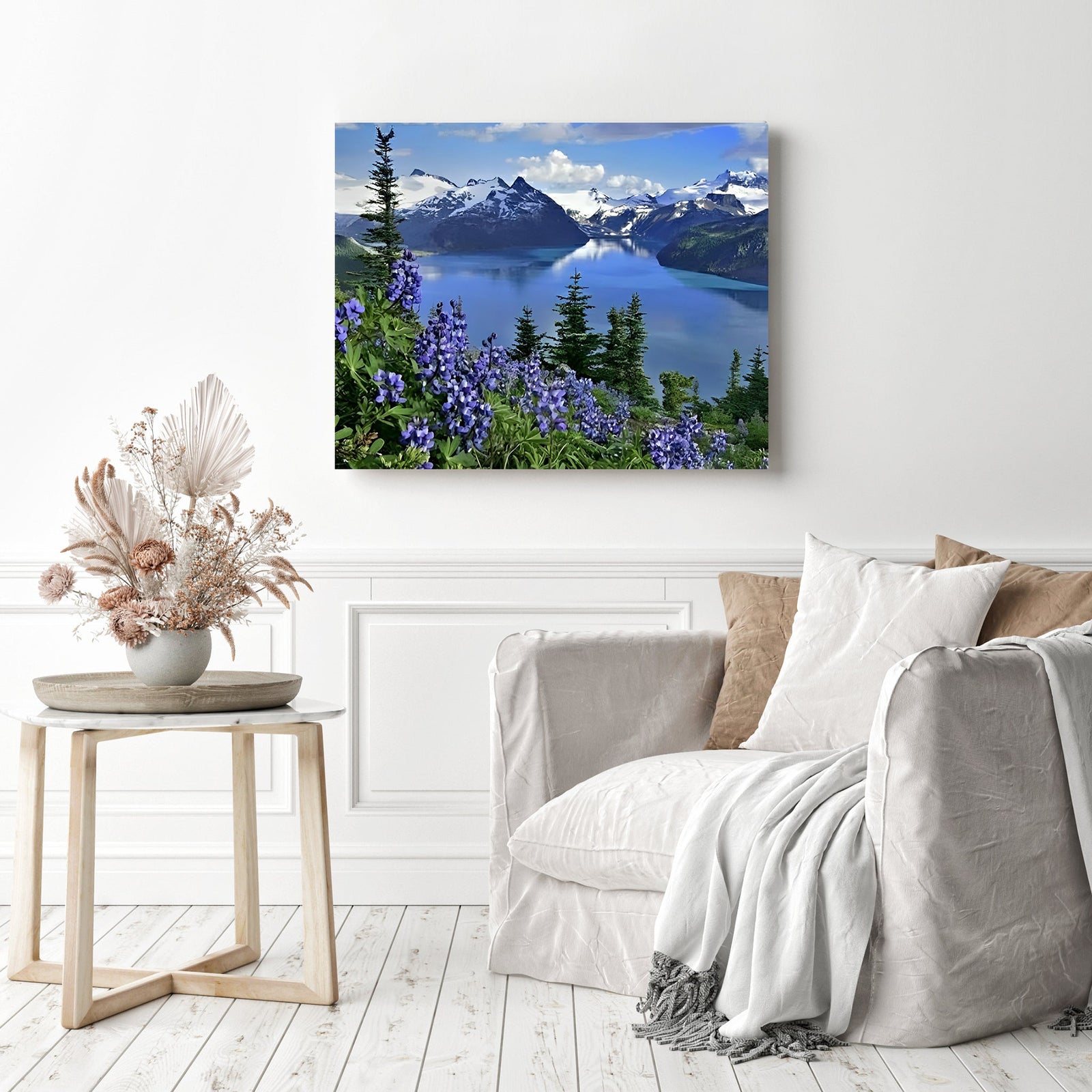 Lavender Flowers | Diamond Painting Displayed as Home Decor