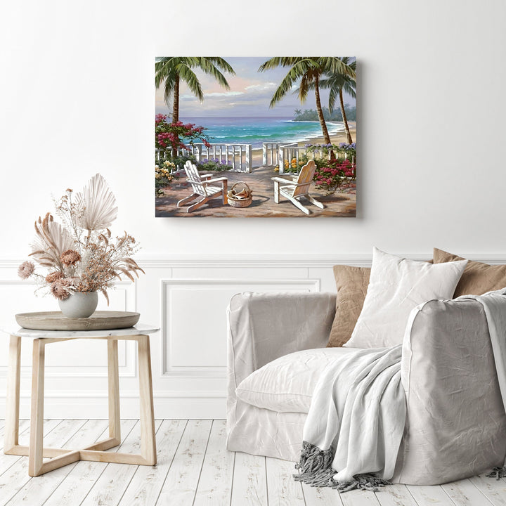 Beach Chair with Coastal View | Diamond Painting