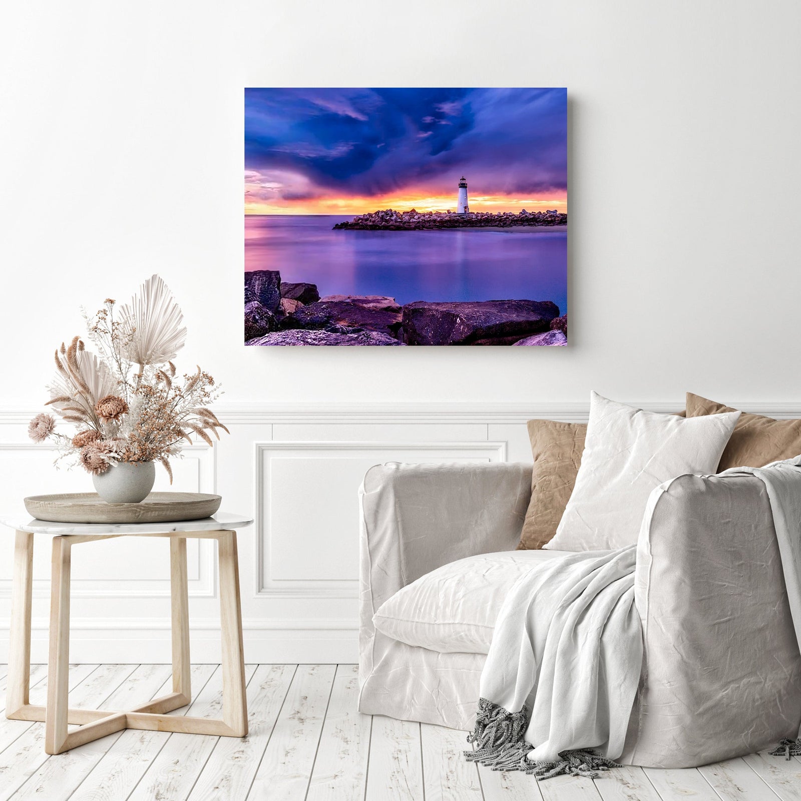 Santa Cruz Lighthouse | Diamond Painting Displayed as Home Decor