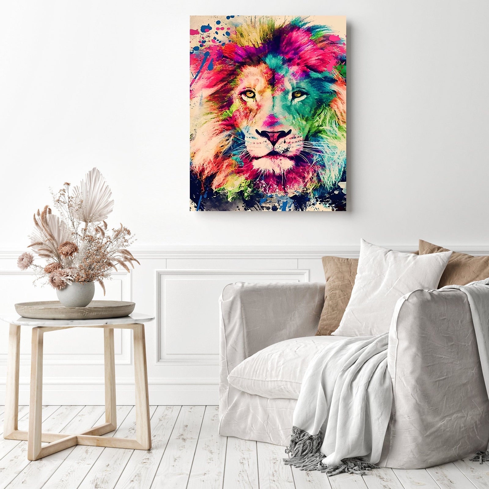 Creative Lion | Diamond Painting Displayed as Home Decor