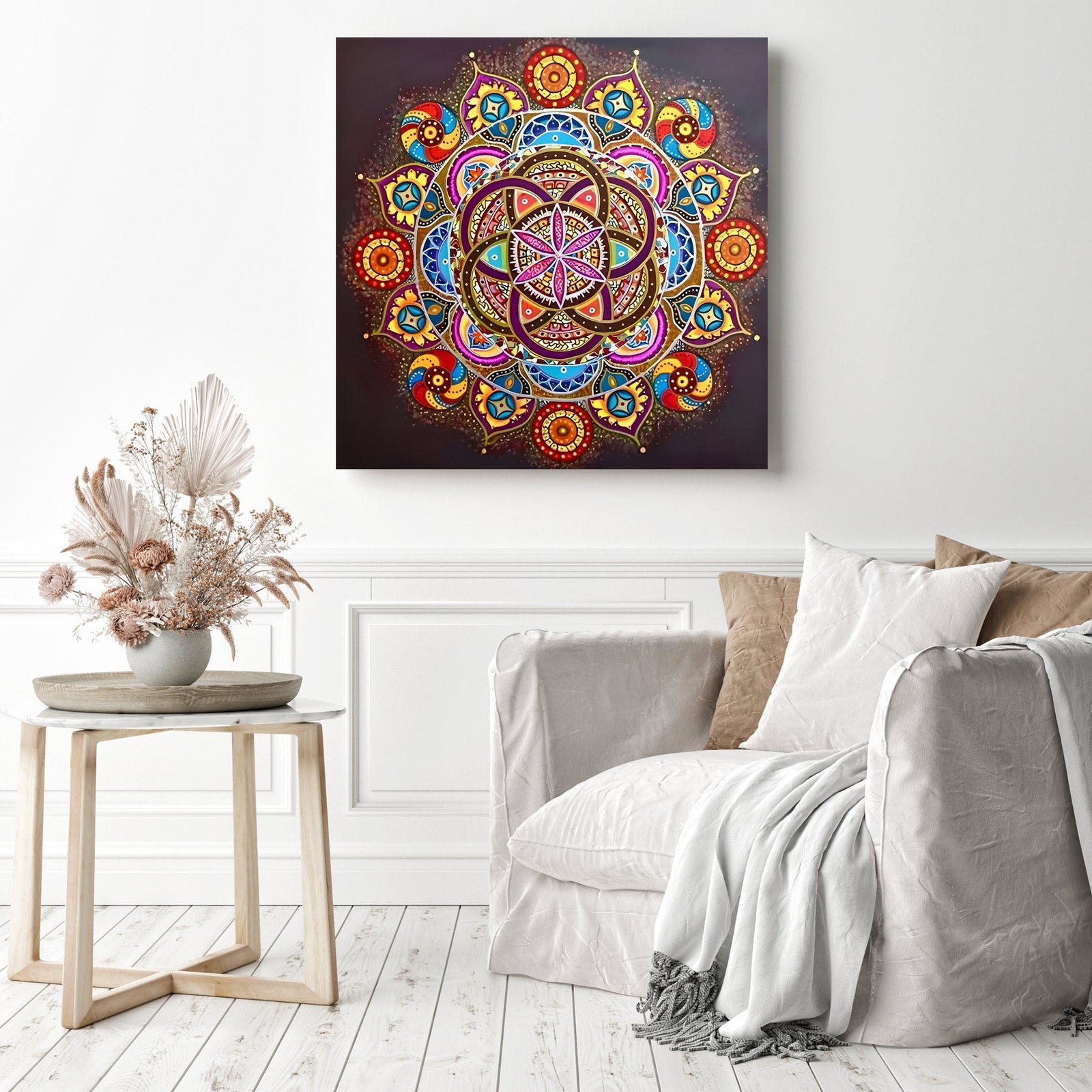 Colorful Mandalas | Diamond Painting Displayed as Home Decor