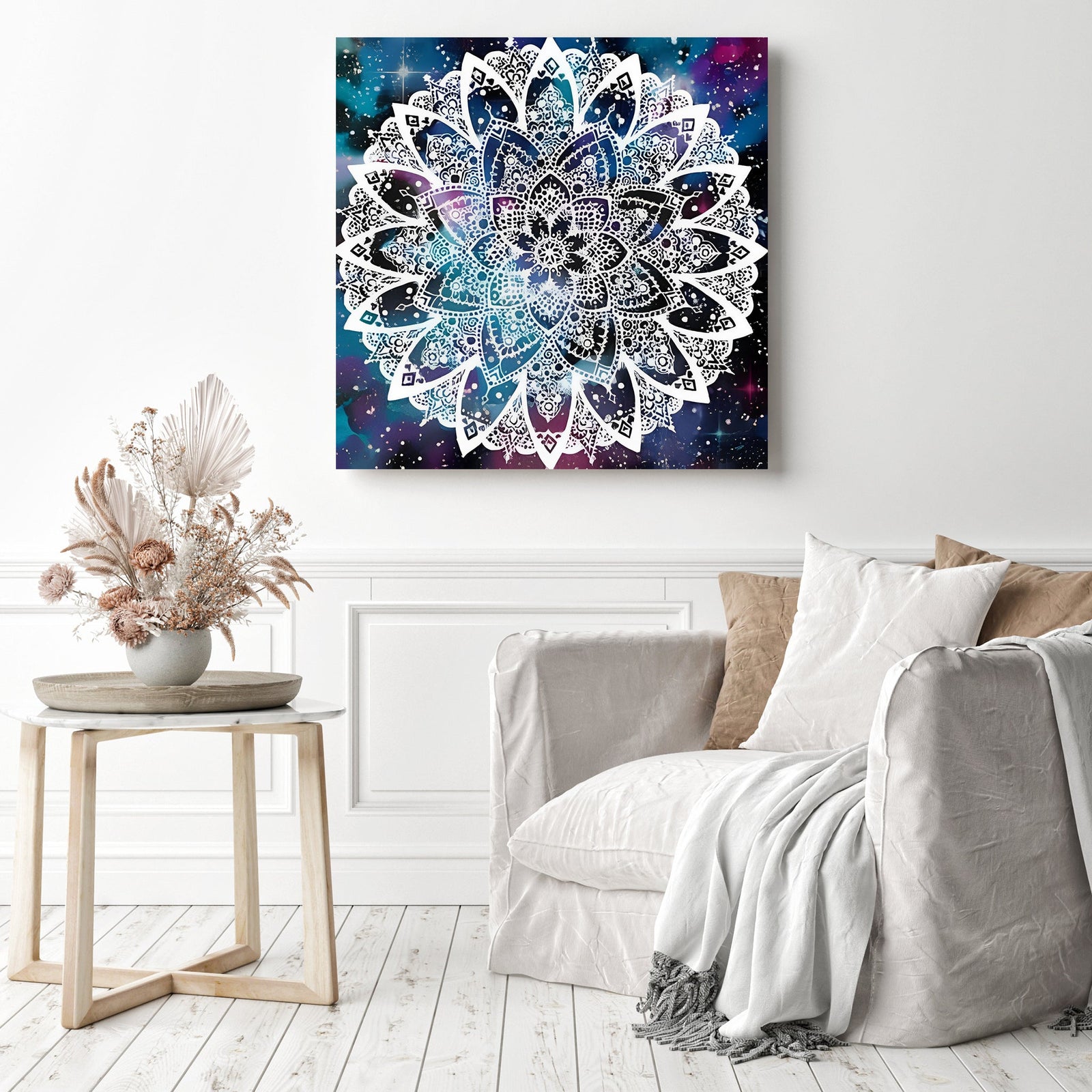 Mandalas Galaxy | Diamond Painting Displayed as Home Decor