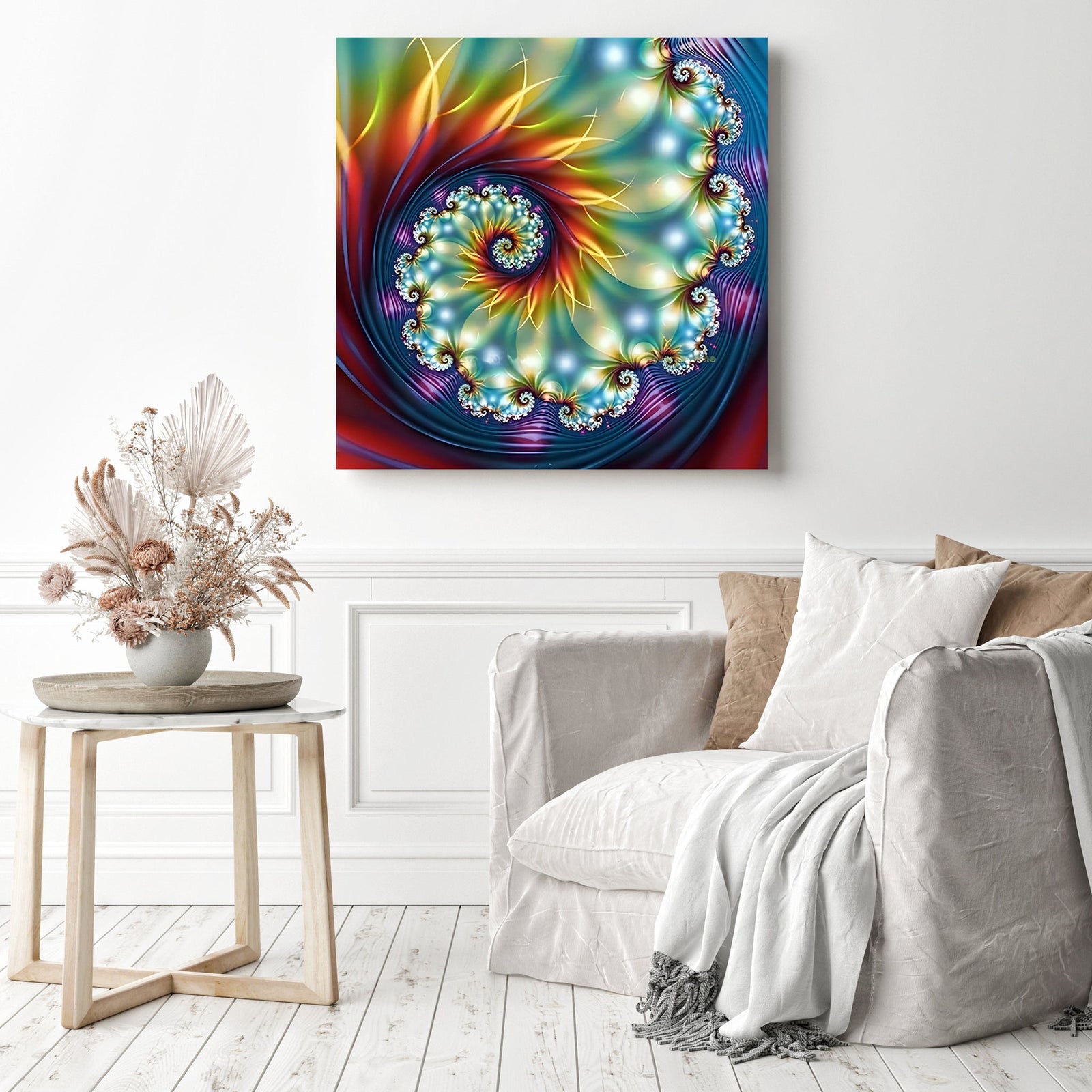 Spiral Mandalas | Diamond Painting Displayed as Home Decor