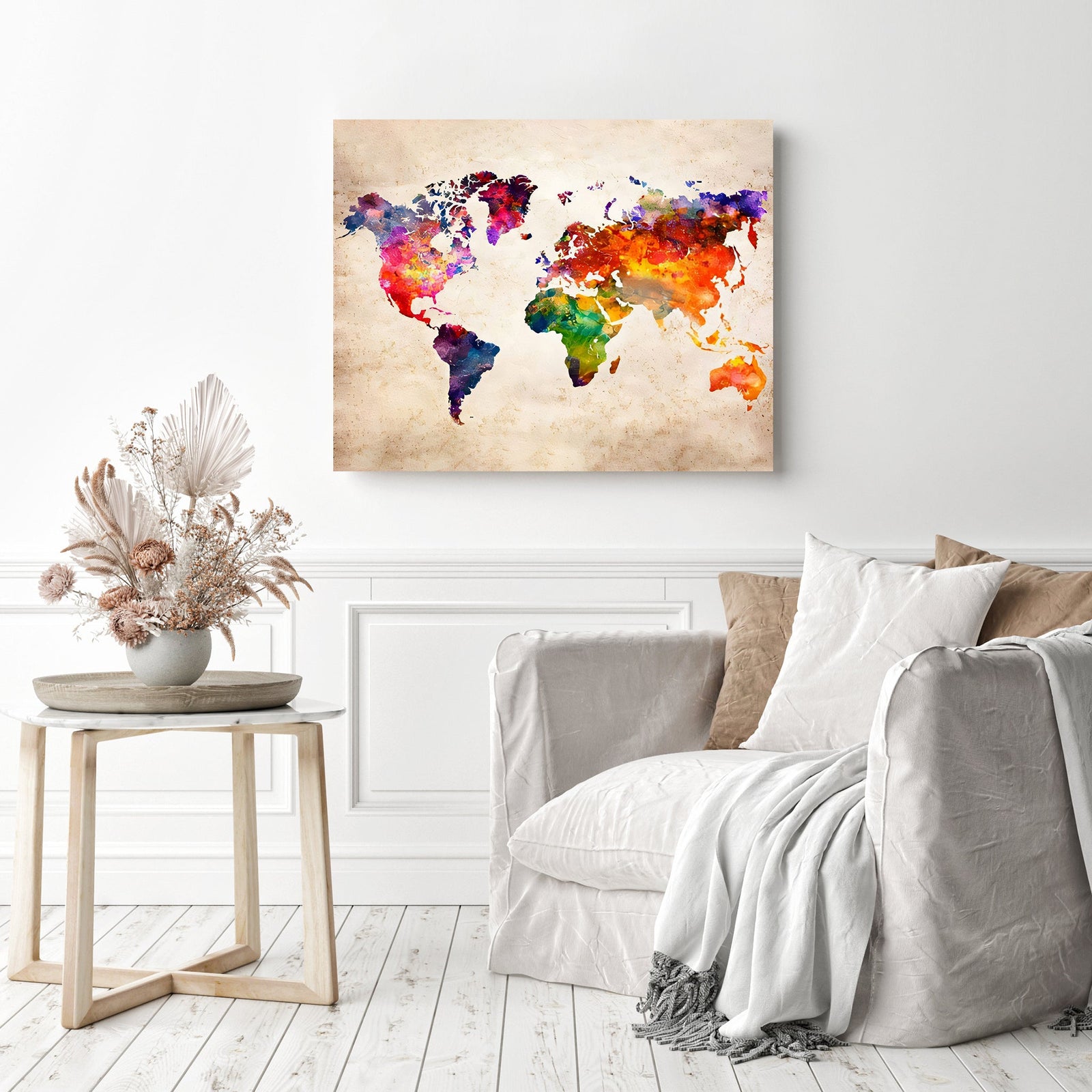 Map | Diamond Painting Displayed as Home Decor