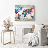 Colorful Map | Diamond Painting Displayed as Home Decor