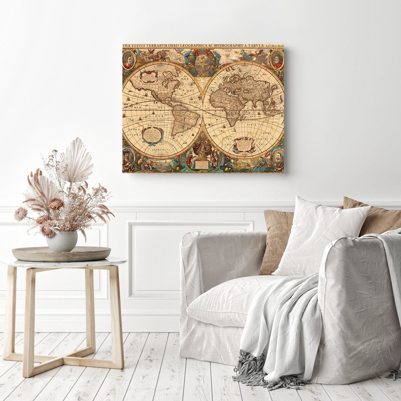 Ancient Map | Diamond Painting Displayed as Home Decor