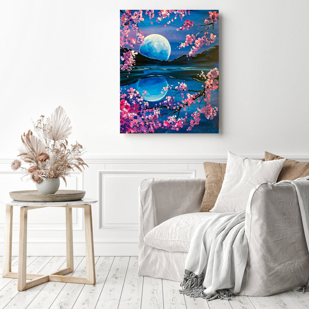 Moon Reflection Cherry Tree | Diamond Painting