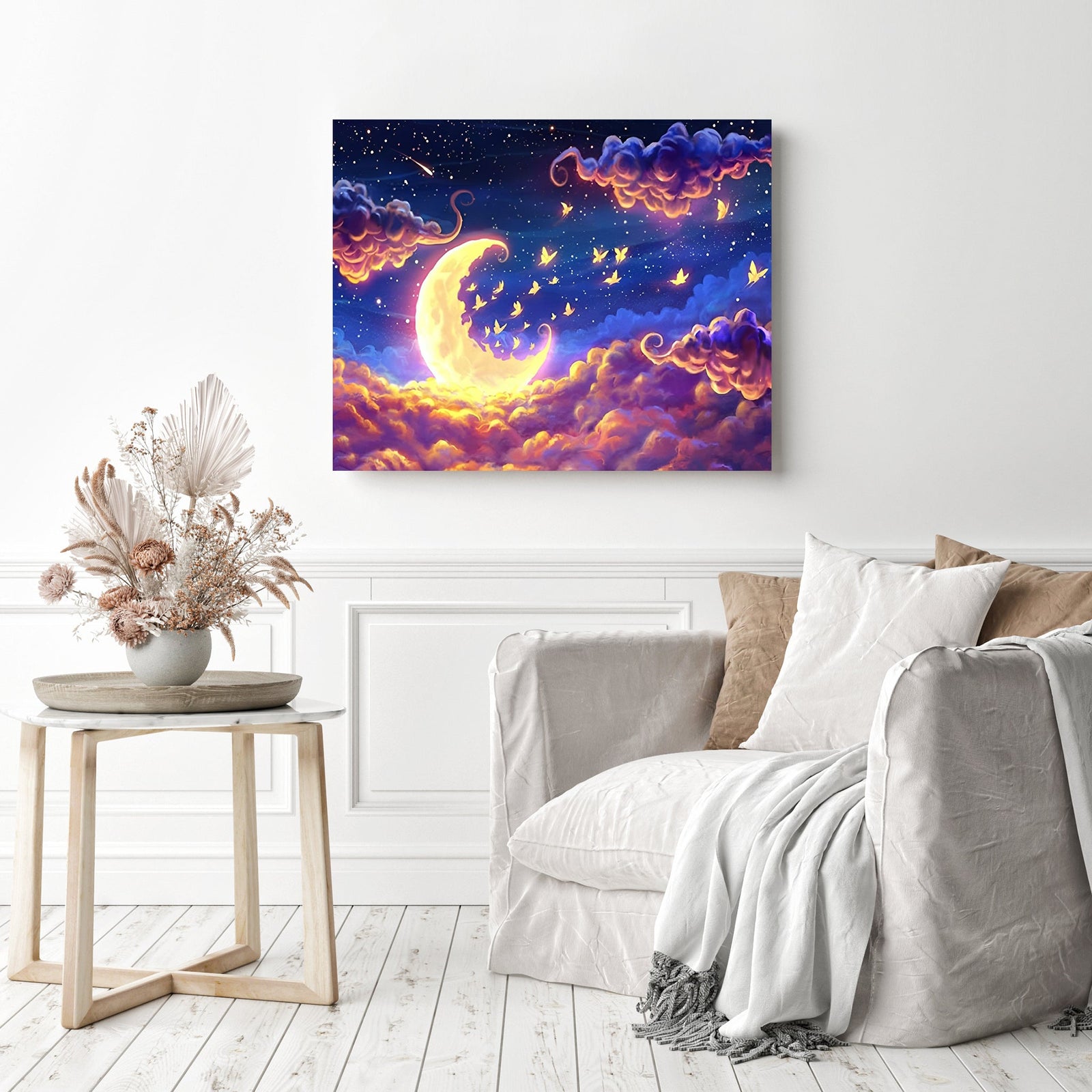 Enchanted Moon | Diamond Painting Displayed as Home Decor