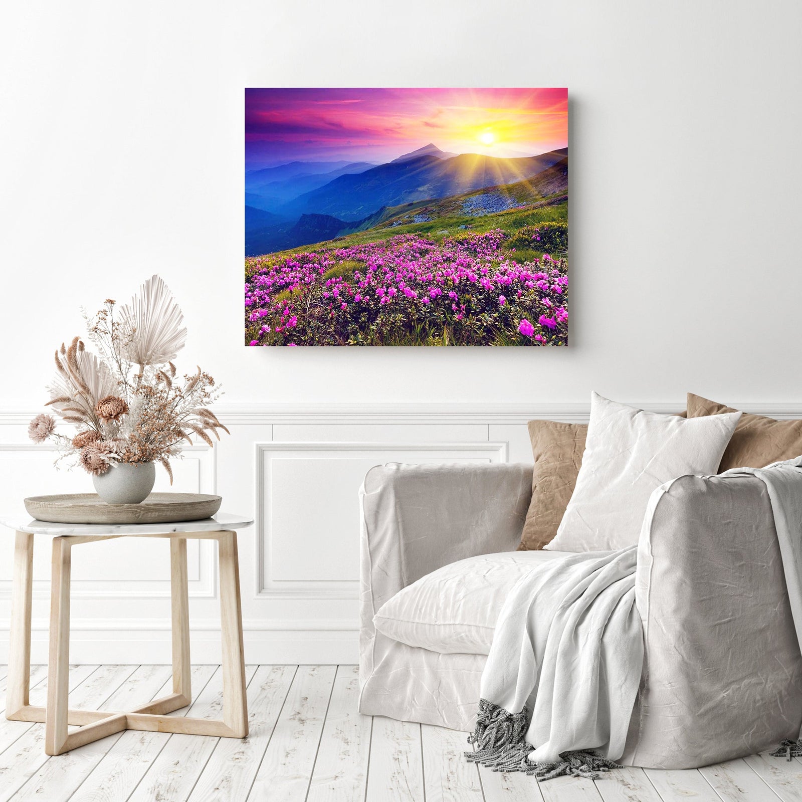 Mountain Sunrise | Diamond Painting Displayed as Home Decor