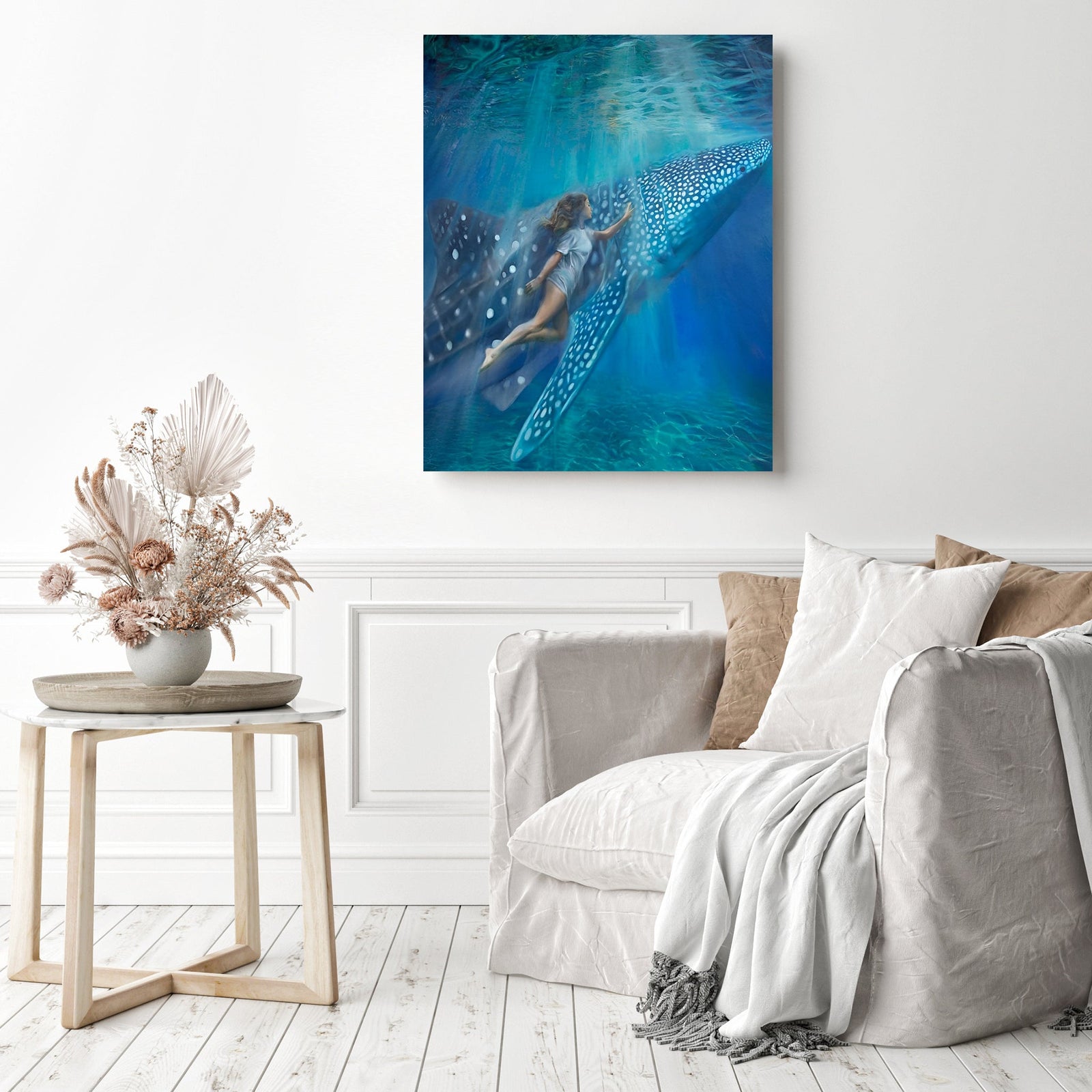 Ocean Ride Along | Diamond Painting Displayed as Home Decor