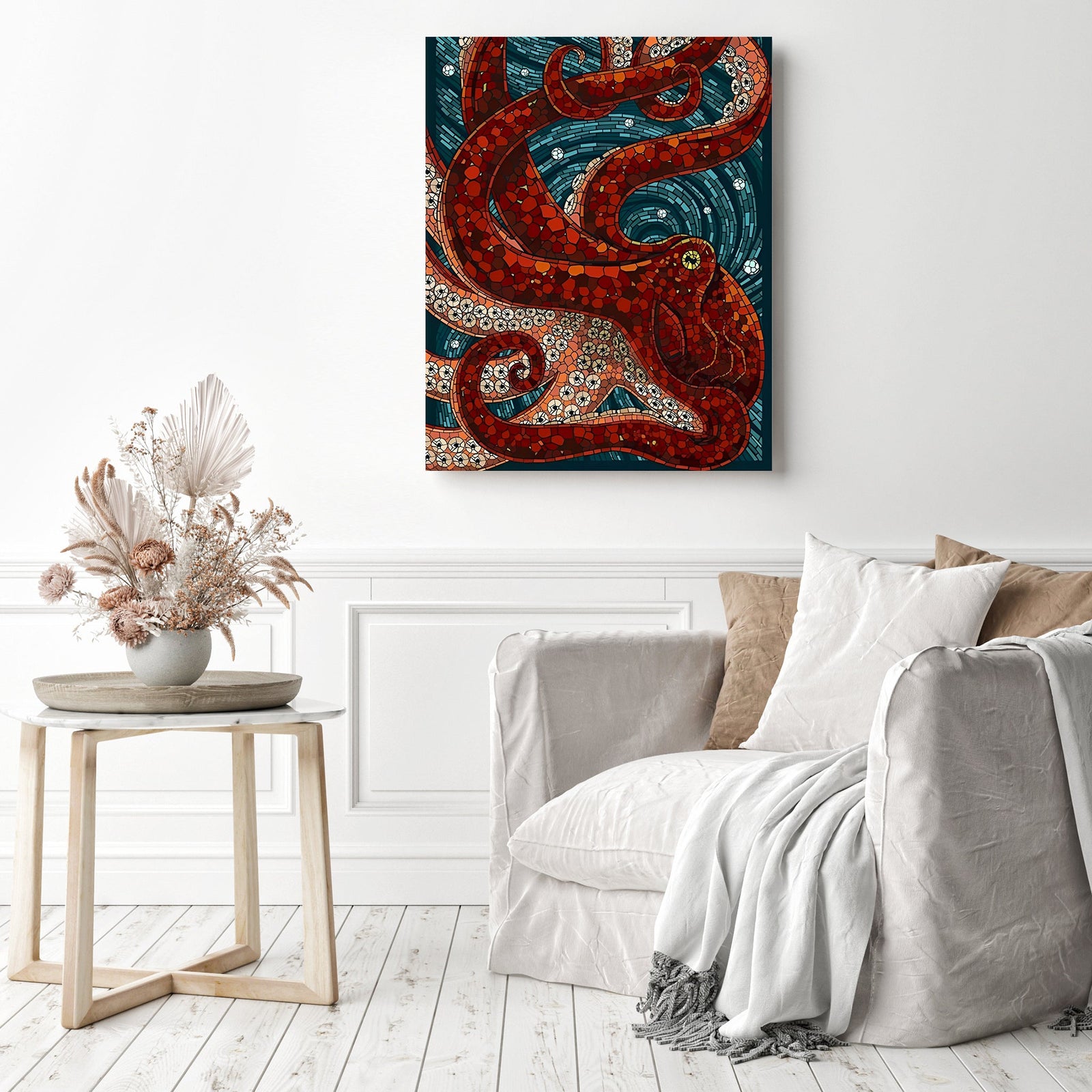 Giant Octopus | Diamond Painting Displayed as Home Decor