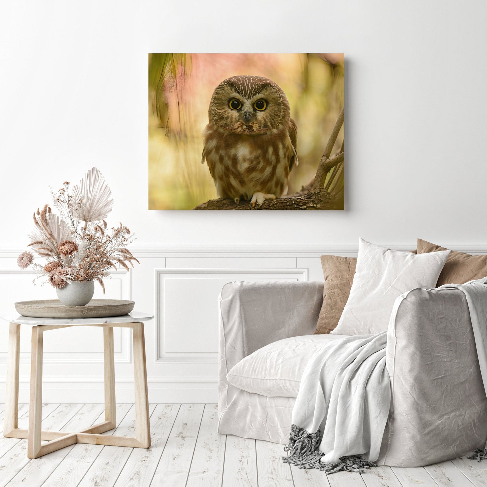 Cute Owl | Diamond Painting Displayed as Home Decor