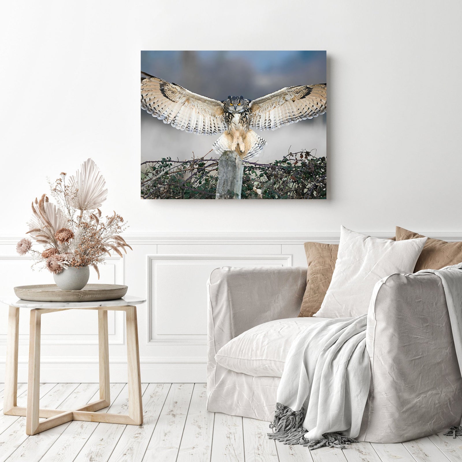 Majestic Owl | Diamond Painting Displayed as Home Decor