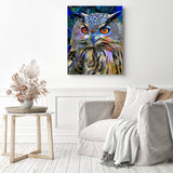 Metallic Owl | Diamond Painting Displayed as Home Decor